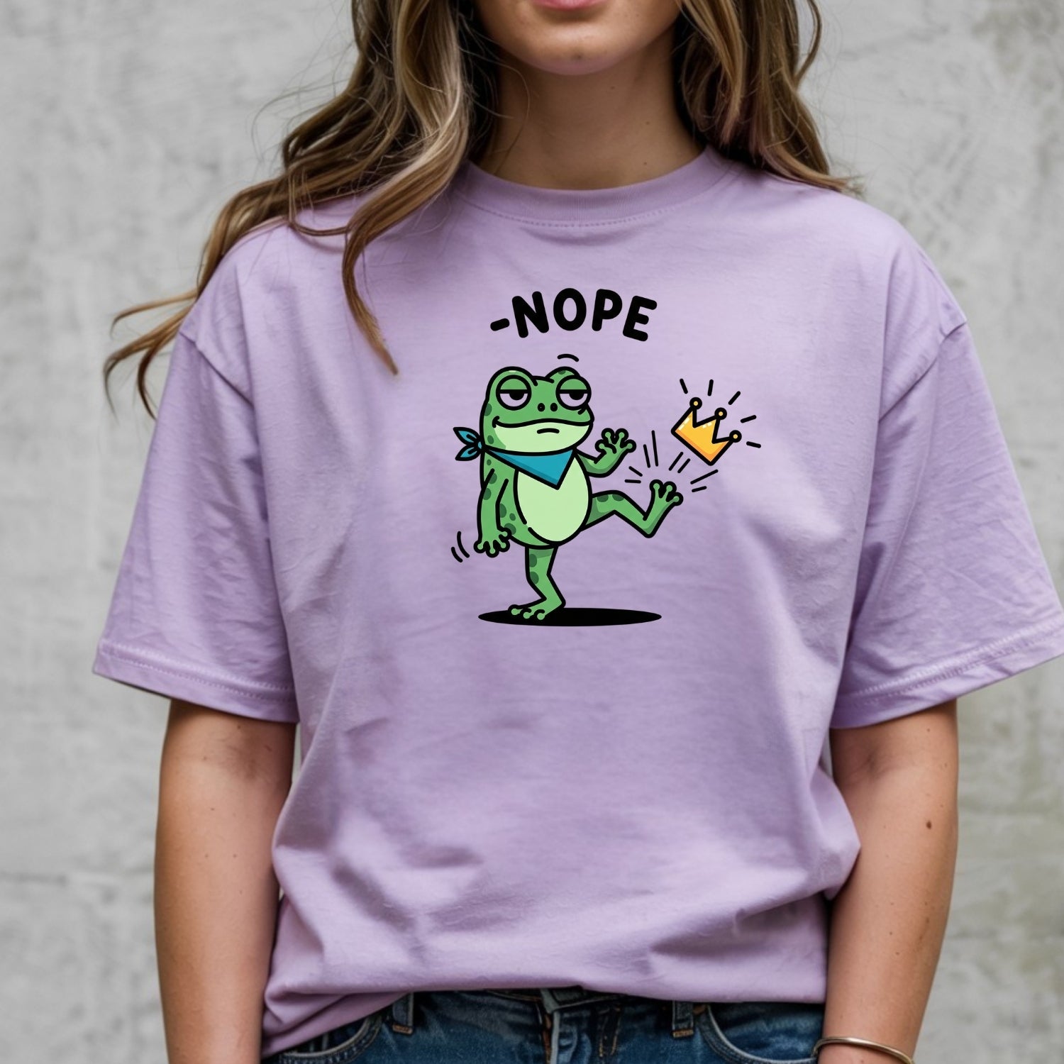 No King Sarcastic Frog Graphic Tee – Nope Crown Kick Unisex Top