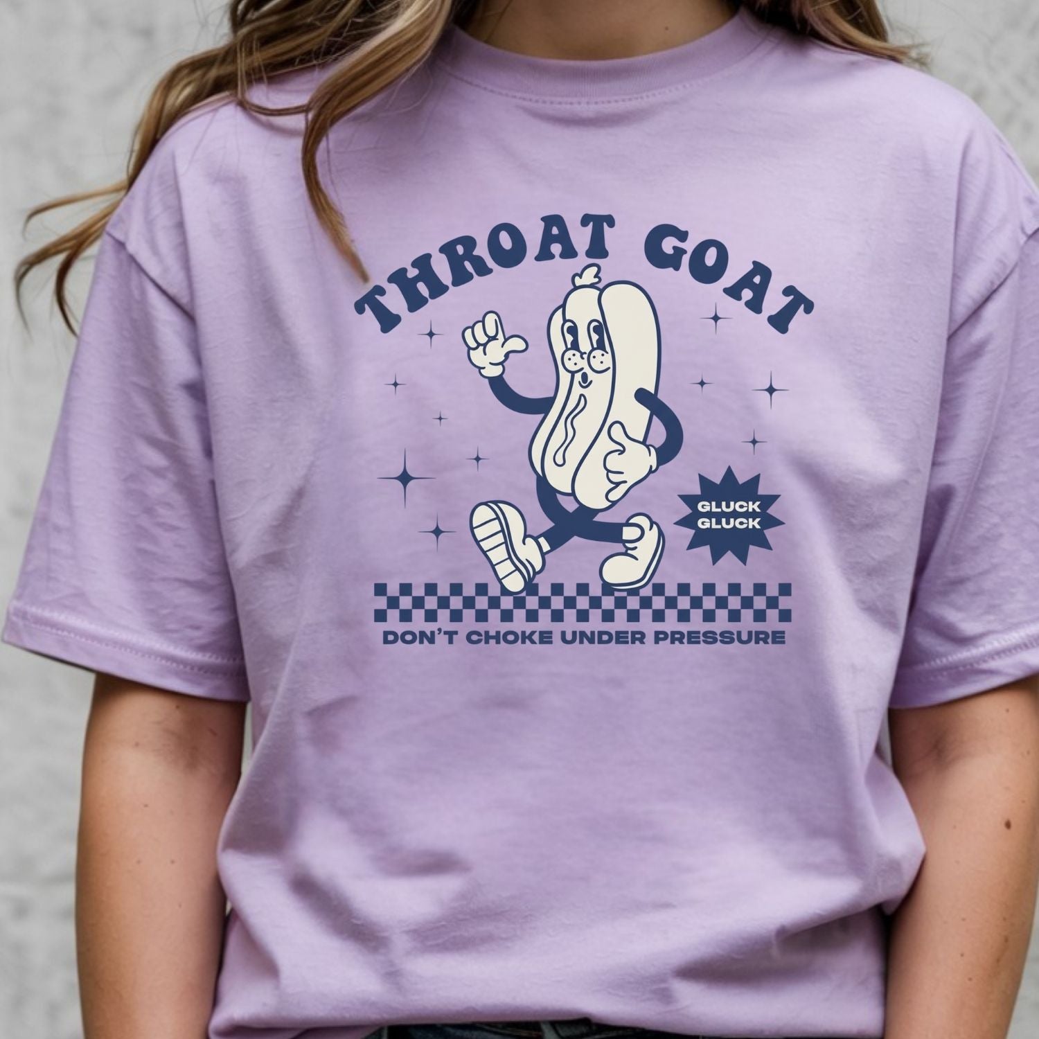 Funny Throat Goat Meme T-Shirt - Retro Inappropriate Shirt - Embarrassing Humor Tee for Adults