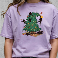 Christmas Tree and Cat Shirt – Cute Cat Lover Holiday Graphic Tee