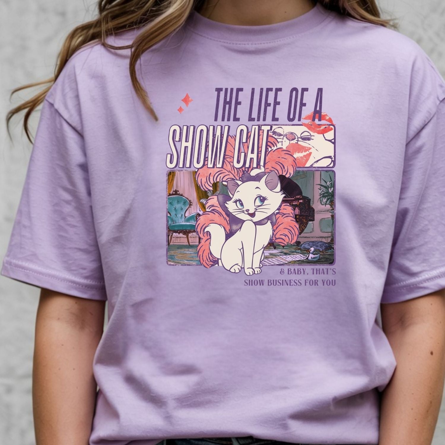 Showgirl Cat Shirt - Vintage The Life of a Showcat Tee - Cute Retro Cat Graphic T-Shirt
