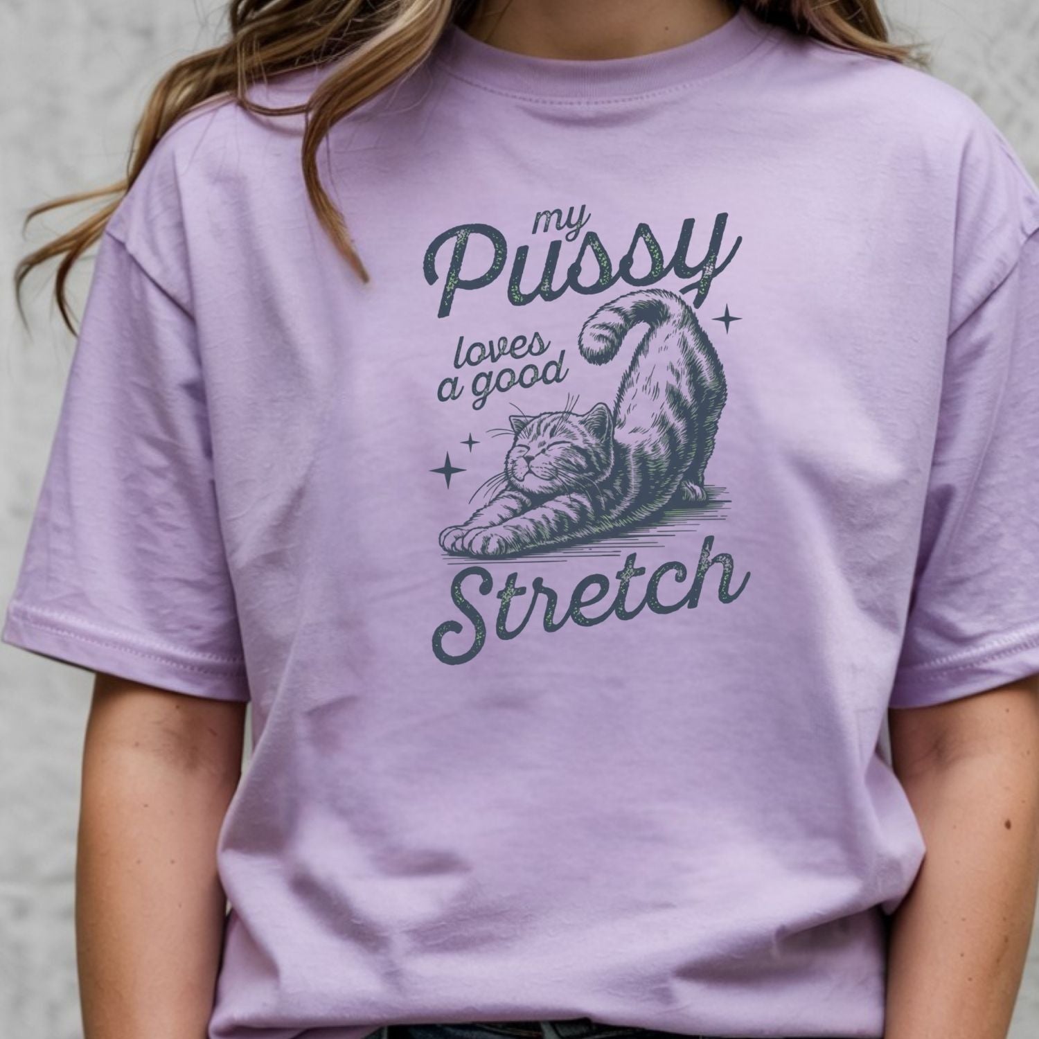 Cheeky Cat Shirt – Funny Stretching Cat Tee, Retro Humor Gift for Her