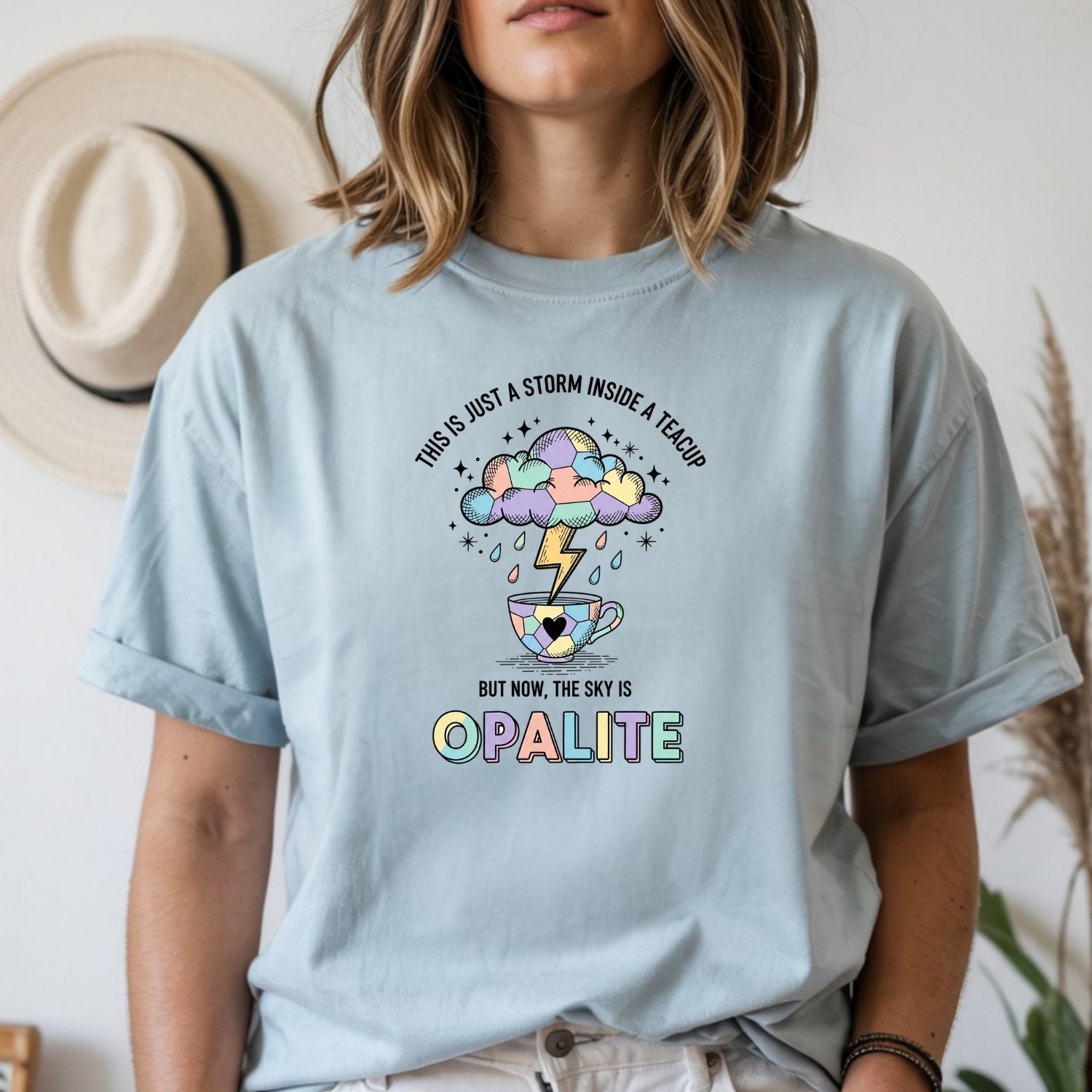 Storm in a Teacup Shirt – Opalite Sky Romantic Graphic Tee