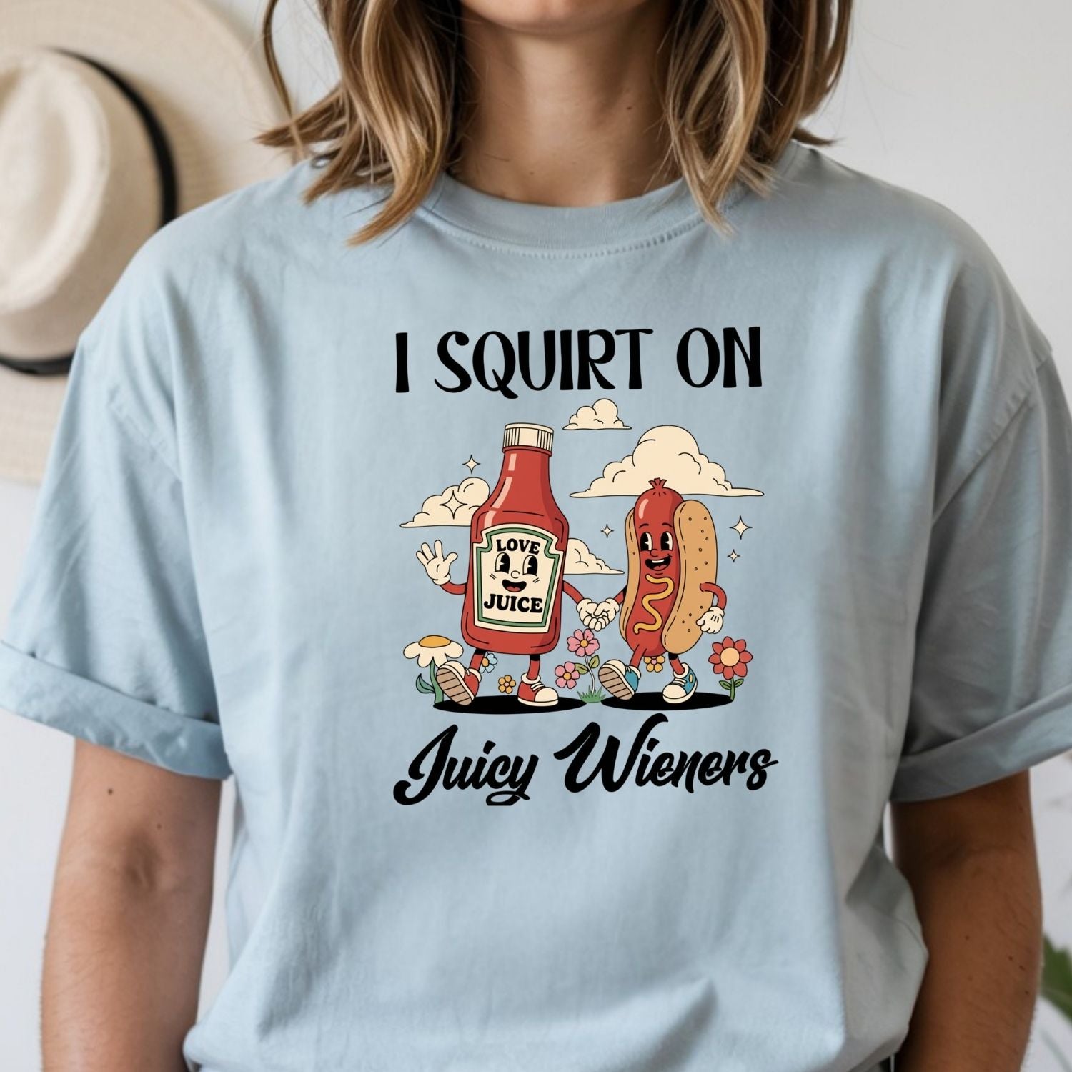 Funny Hot Dog T-Shirt - Retro Food Pun Tee - Inappropriate Humor Shirt for Adults