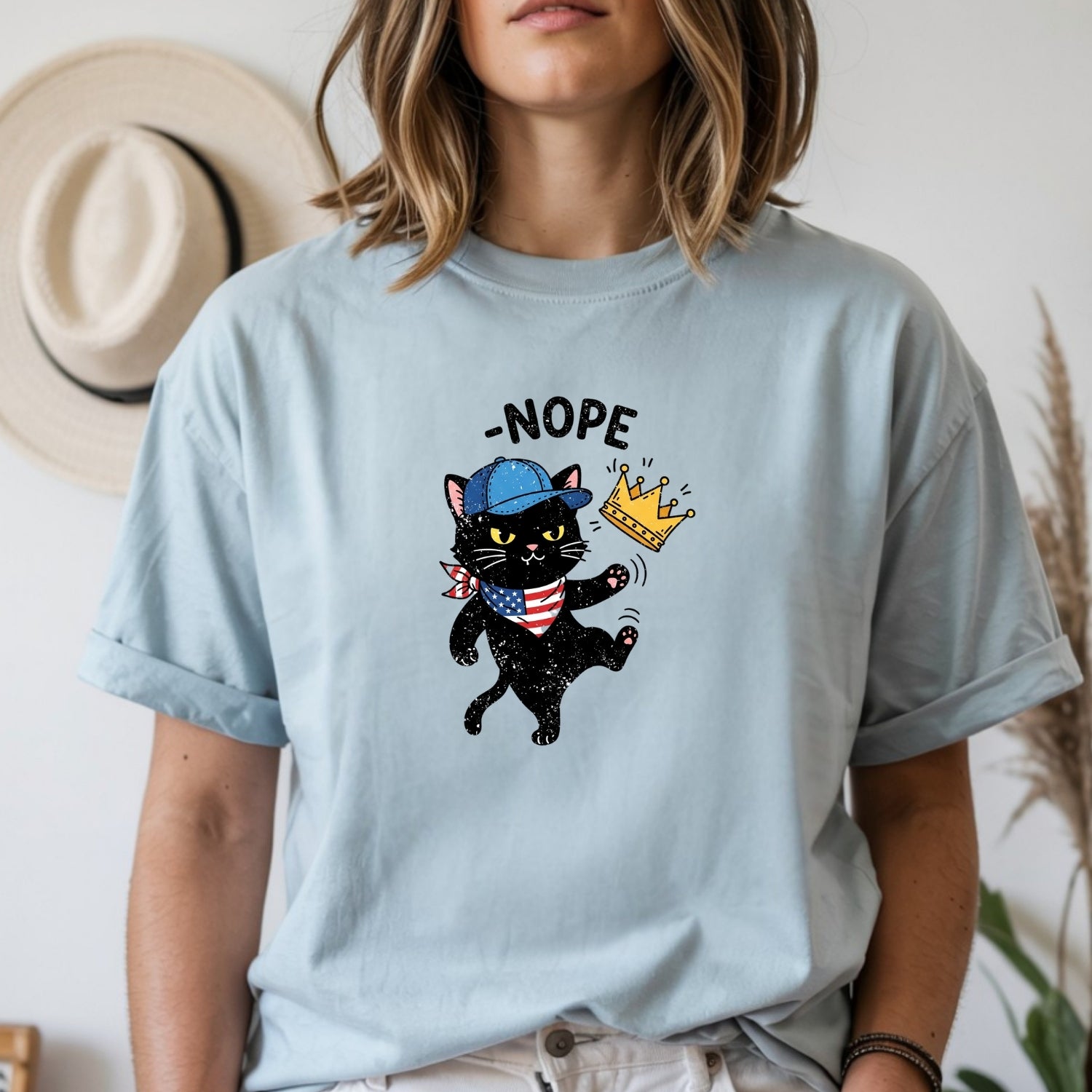 No Kings Shirt – Black Cat Parody Tee – Funny Democracy Meme T-Shirt