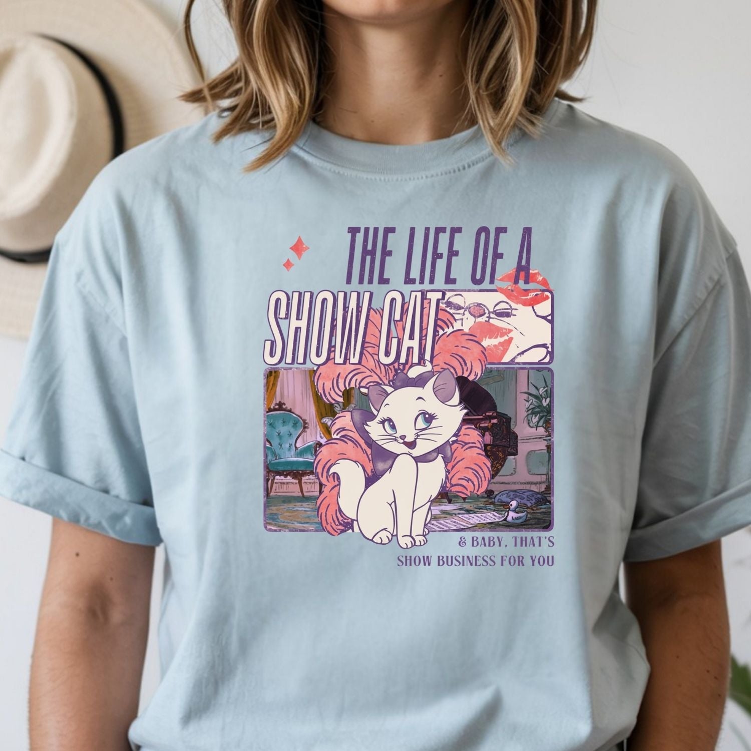 Showgirl Cat Shirt - Vintage The Life of a Showcat Tee - Cute Retro Cat Graphic T-Shirt
