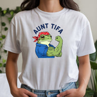 Aunt Tifa Resist Frog T-Shirt – Humorous Graphic Tee for Adults