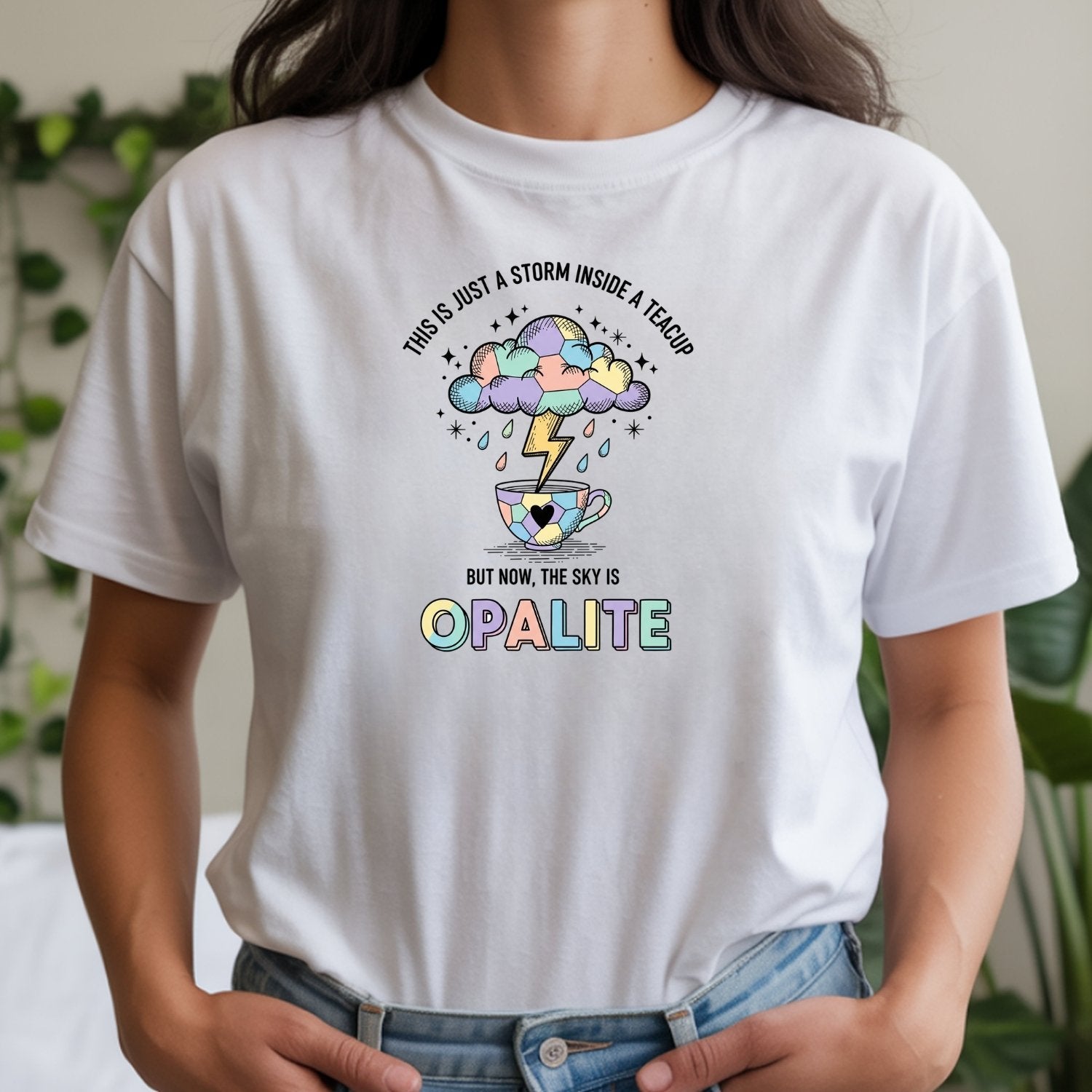 Storm in a Teacup Shirt – Opalite Sky Romantic Graphic Tee