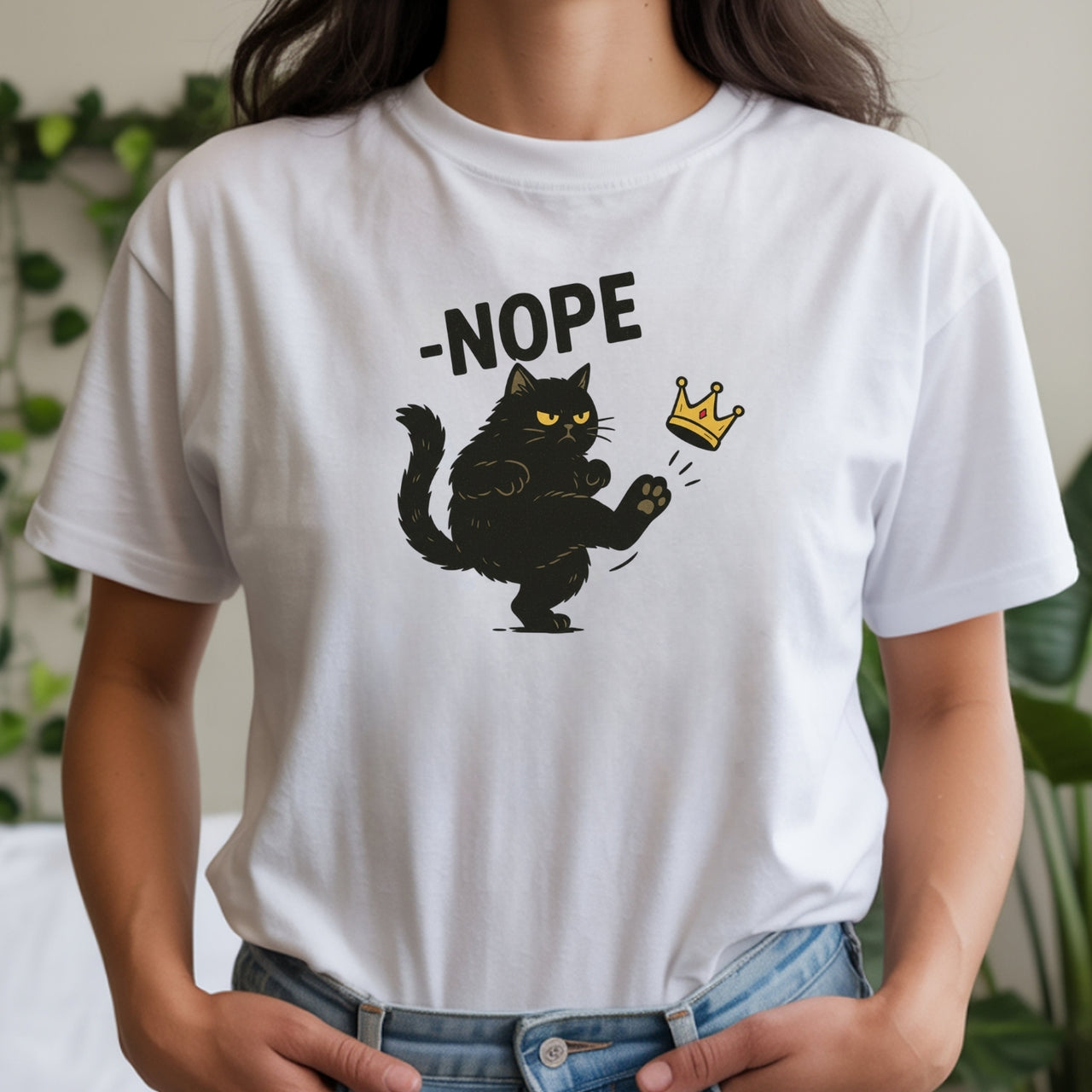 No Kings in America Black Cat Shirt – Funny Political Meme Tee – Satirical Graphic T-Shirt