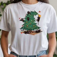 Christmas Tree and Cat Shirt – Cute Cat Lover Holiday Graphic Tee