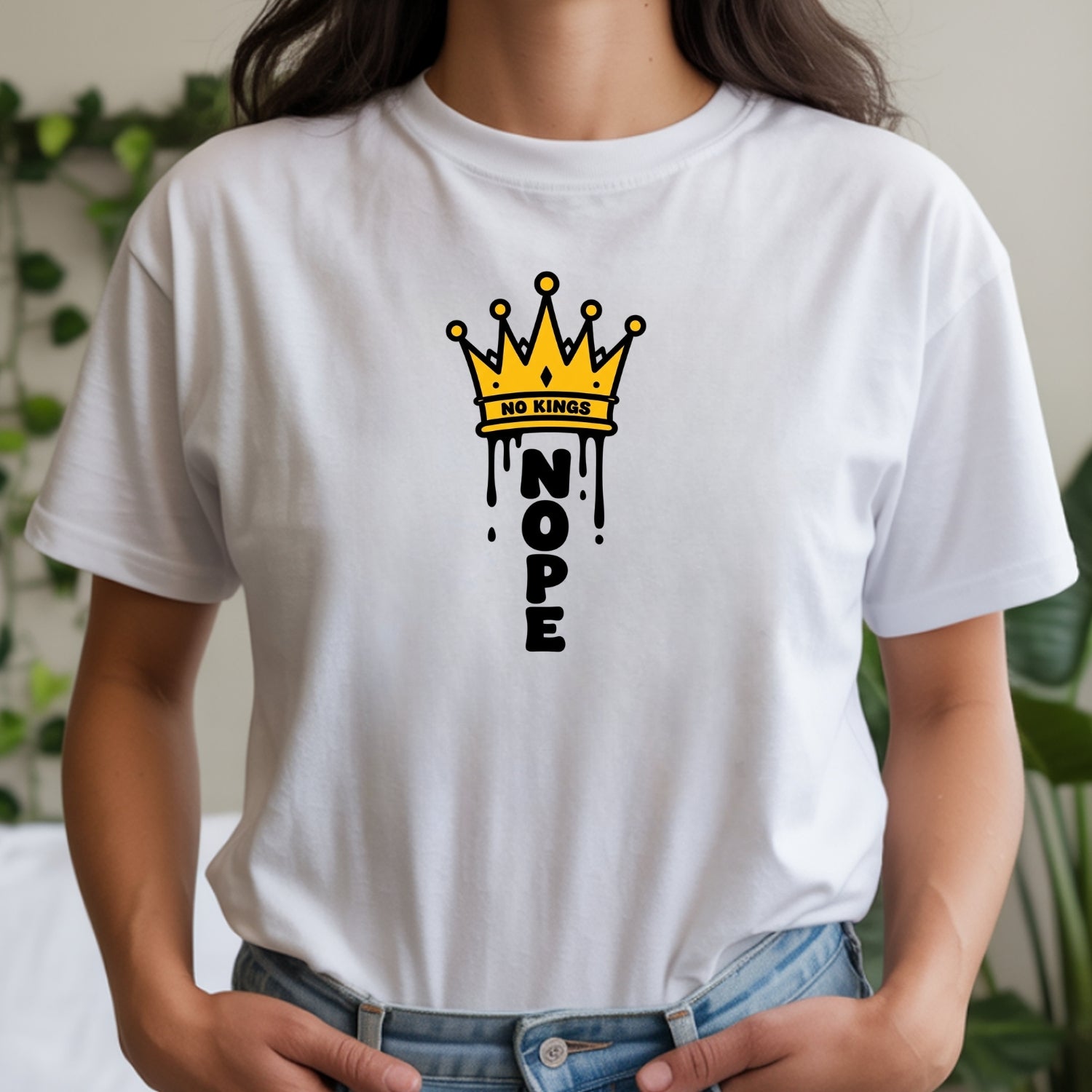 No Kings T-Shirt – Crown Graphic Tee, Patriotic Freedom Protest Design