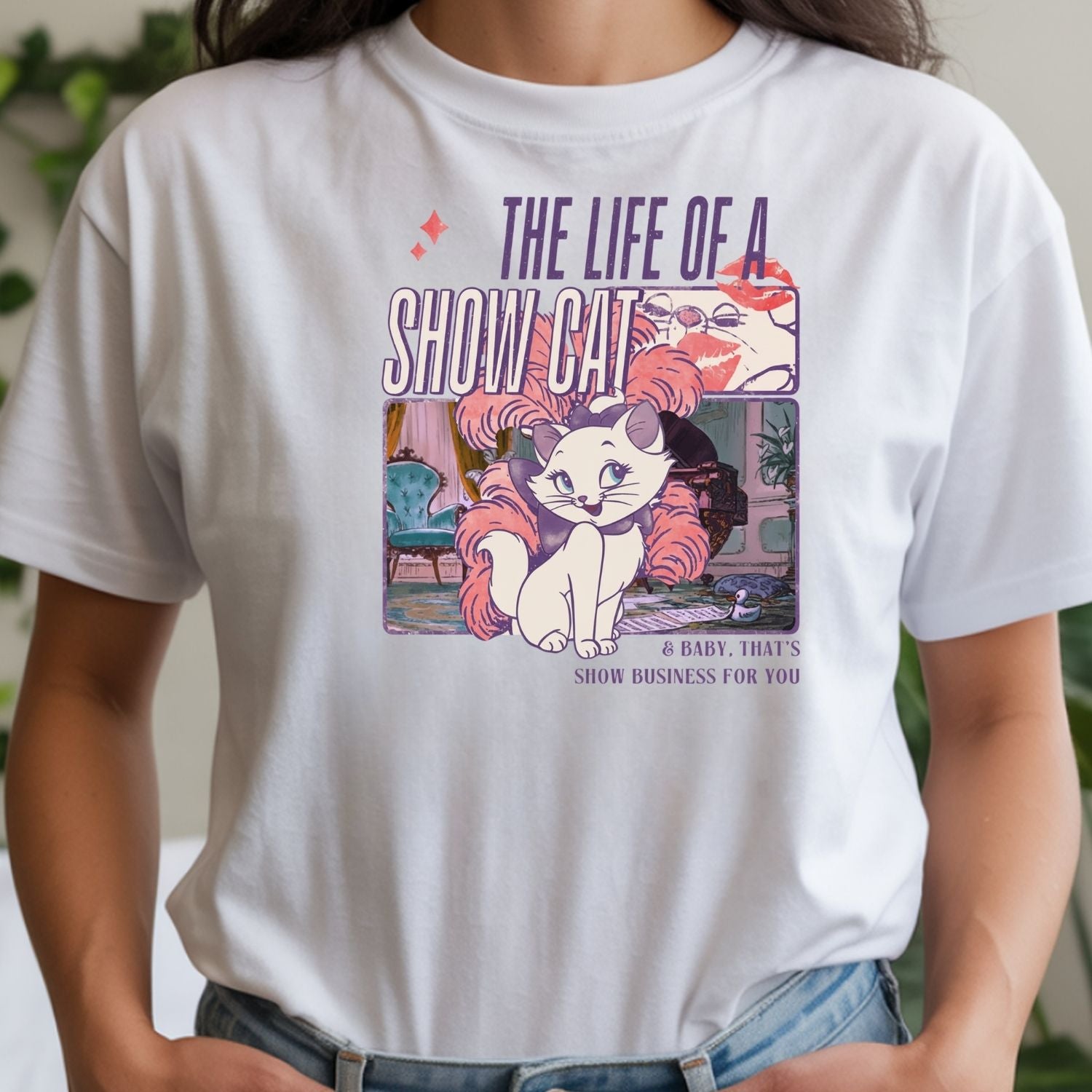 Showgirl Cat Shirt - Vintage The Life of a Showcat Tee - Cute Retro Cat Graphic T-Shirt