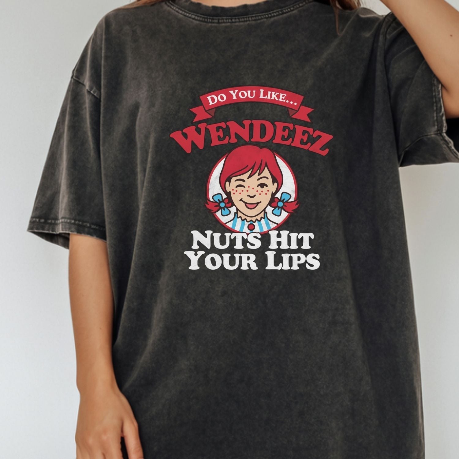 Wendeez Nuts Hit Your Lips Funny Retro Meme Shirt – Cheeky Humor Tee, Embarrassing Joke Gift for Adults