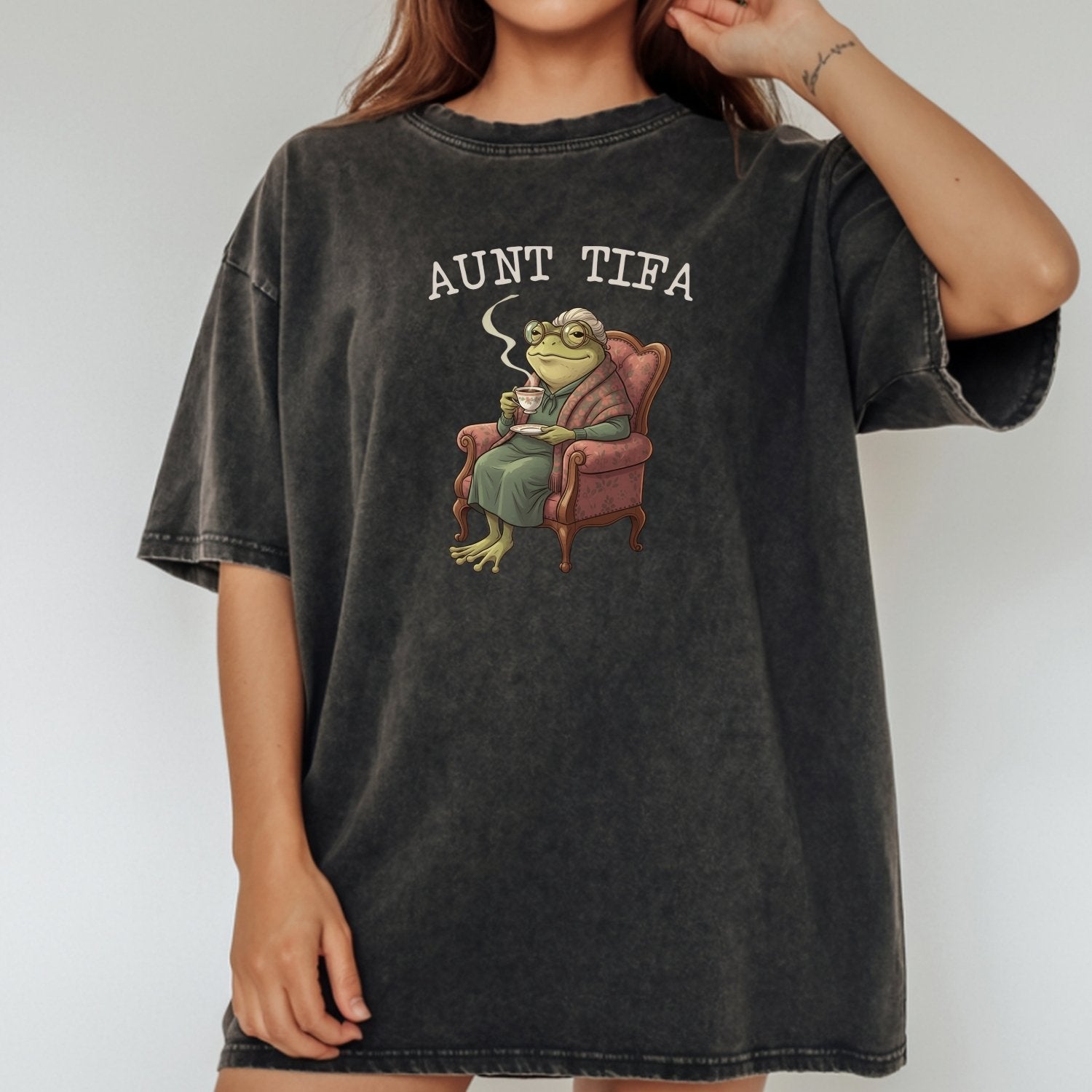 Aunt Tifa Frog T-Shirt – Funny Meme Graphic Tee