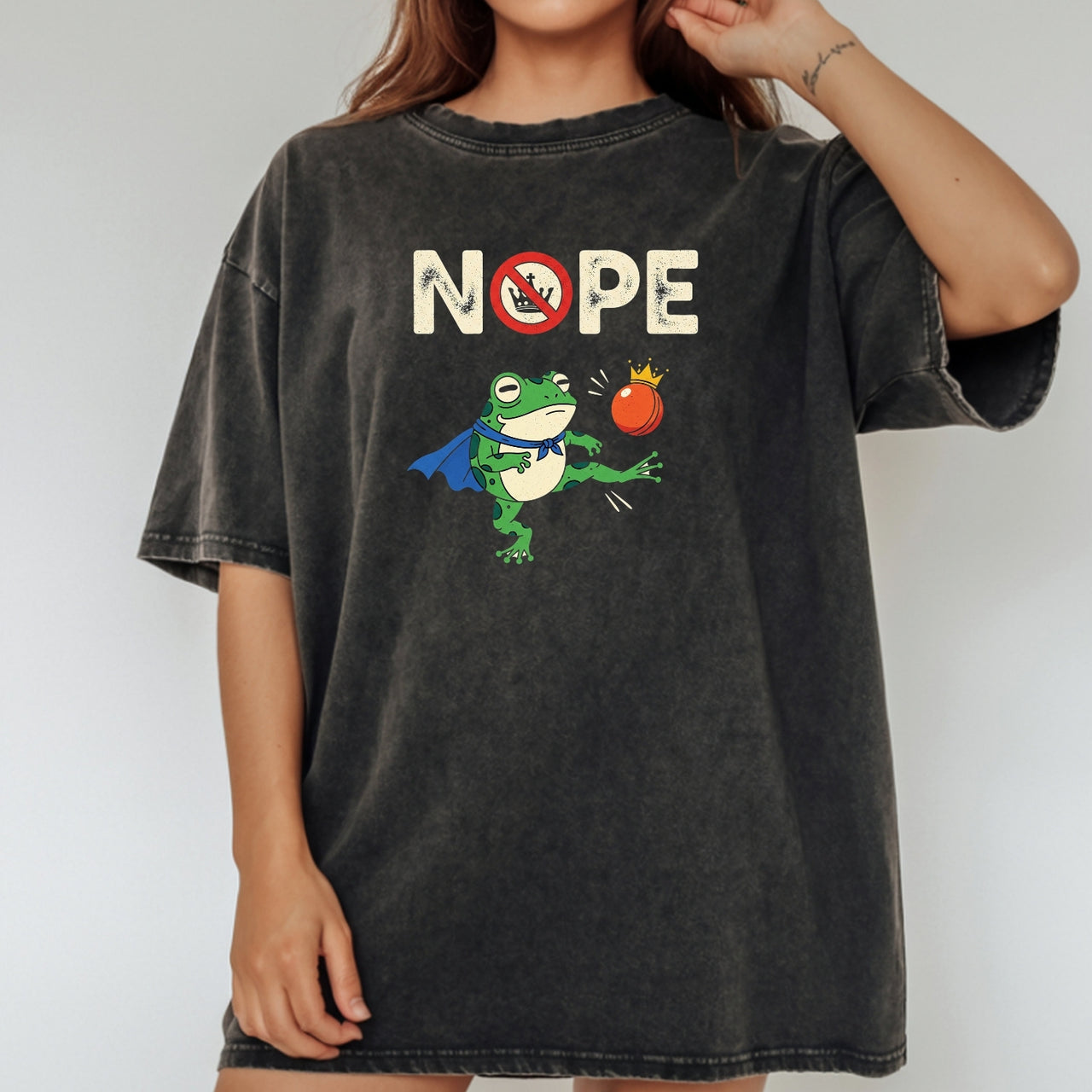 Portland Frog NOPE Meme Tee – Funny Rebellious Unisex Graphic Shirt