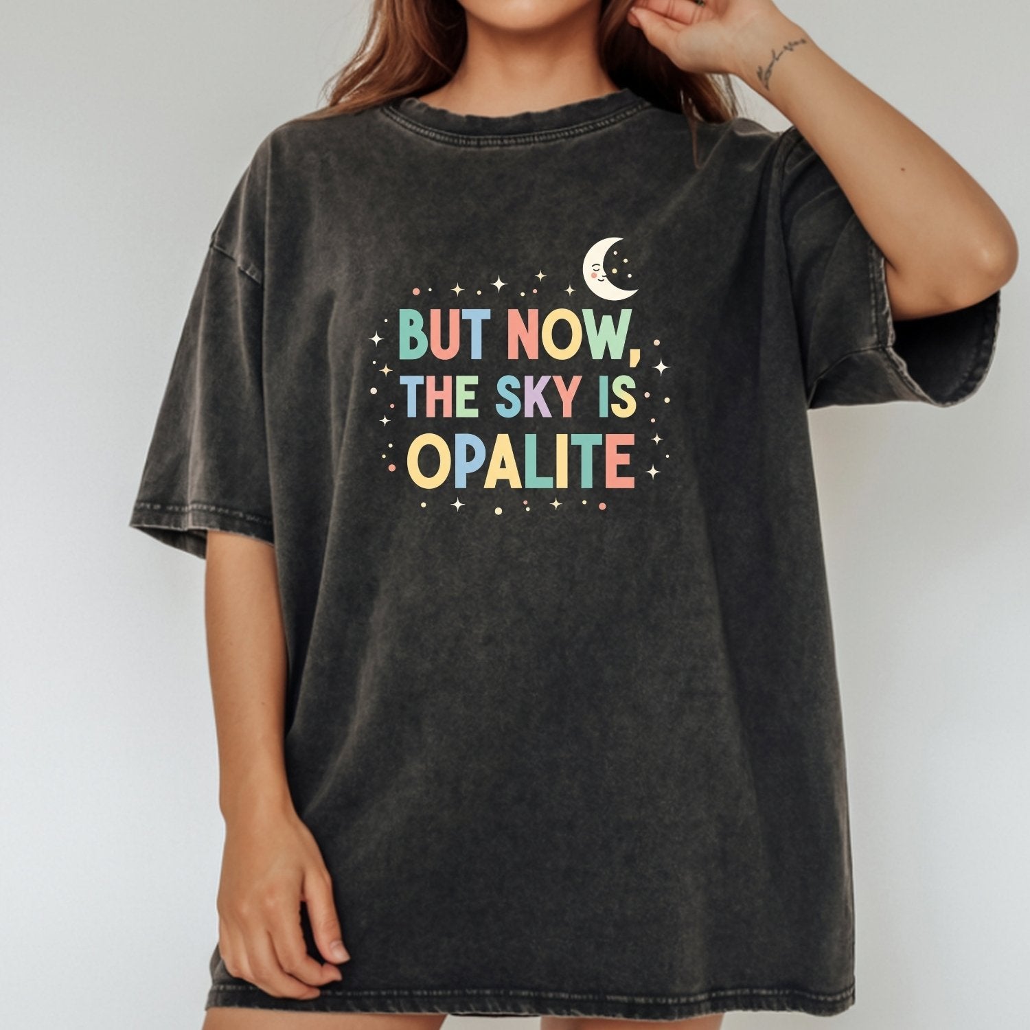 Opalite Showgirl Graphic Tee – Poetic Romantic Pastel Shirt