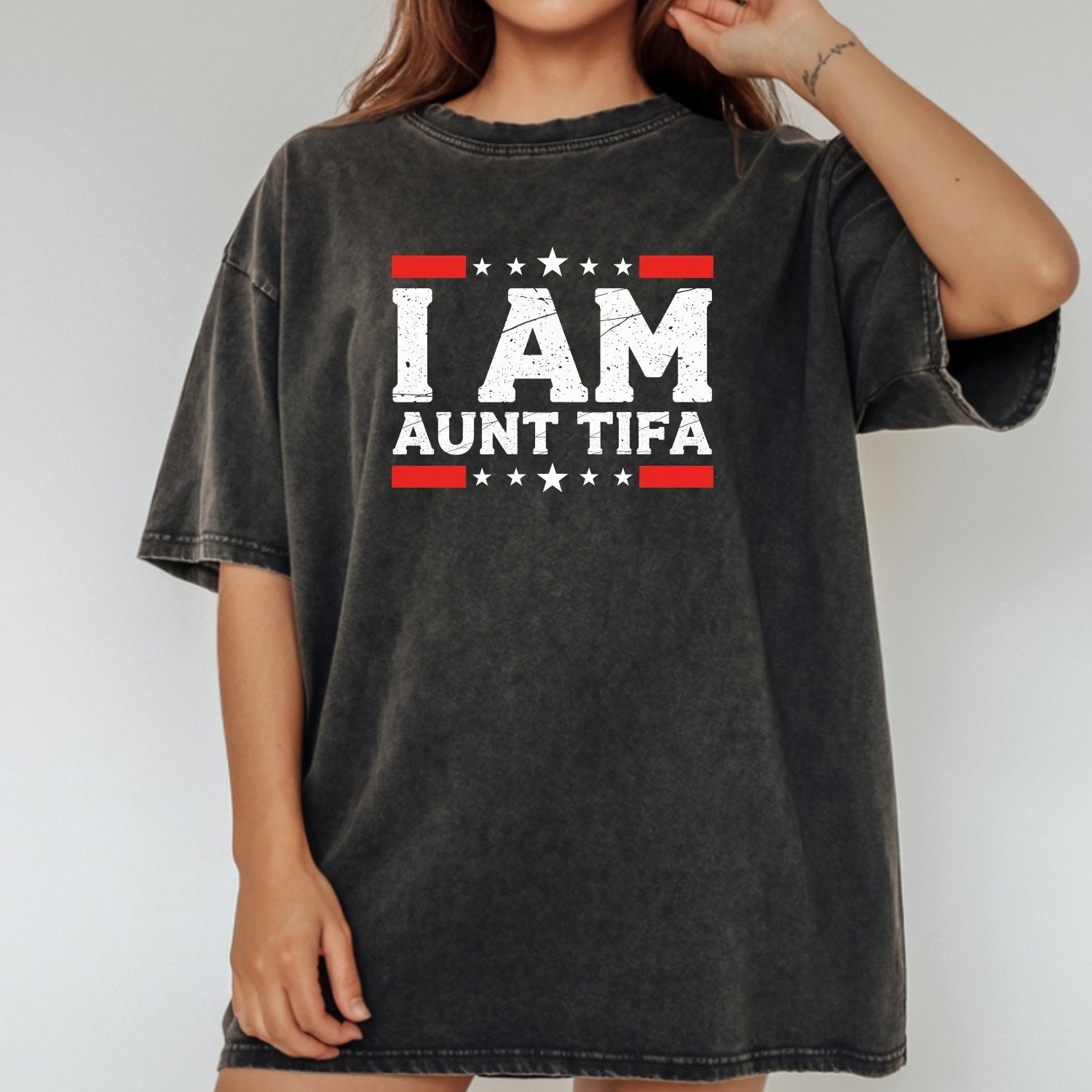I Am Aunt Tifa T-Shirt – Cute Funny Meme Shirt for Women