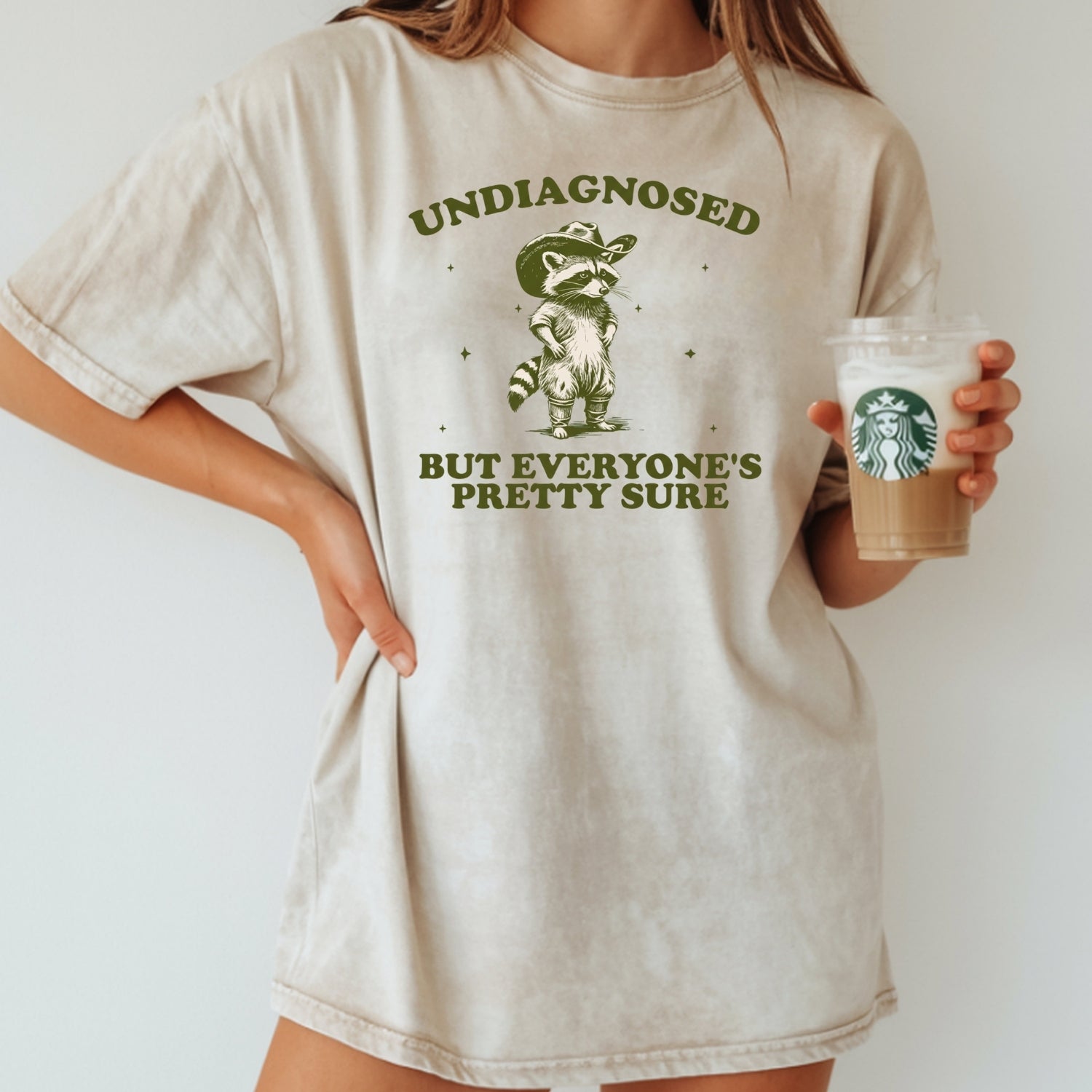 Undiagnosed but Everyone’s Pretty Sure T-Shirt – Funny Raccoon Tee – Vintage Cowboy Meme Design