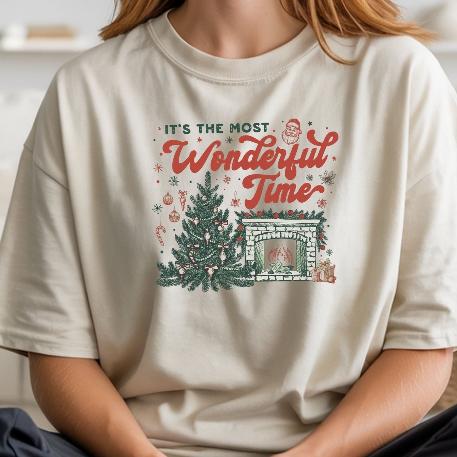 It’s The Most Wonderful Time T-Shirt - Christmas Holiday Tee - Festive Graphic Shirt for Adults