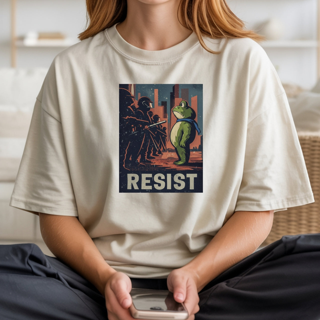 Resist Portland Frog Shirt – Funny Rebel Graphic Tee – No Kings Freedom Design
