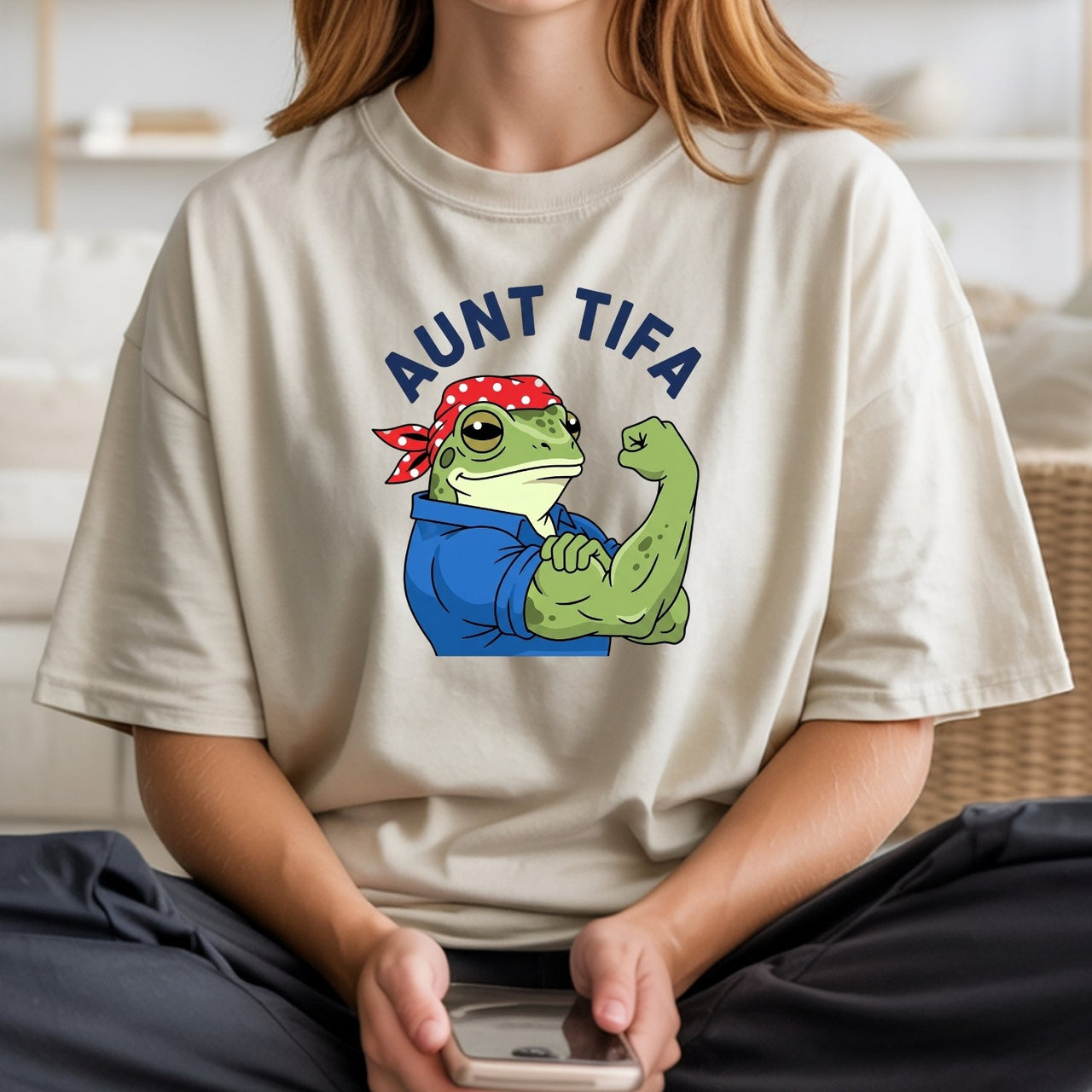 Aunt Tifa Resist Frog T-Shirt – Humorous Graphic Tee for Adults