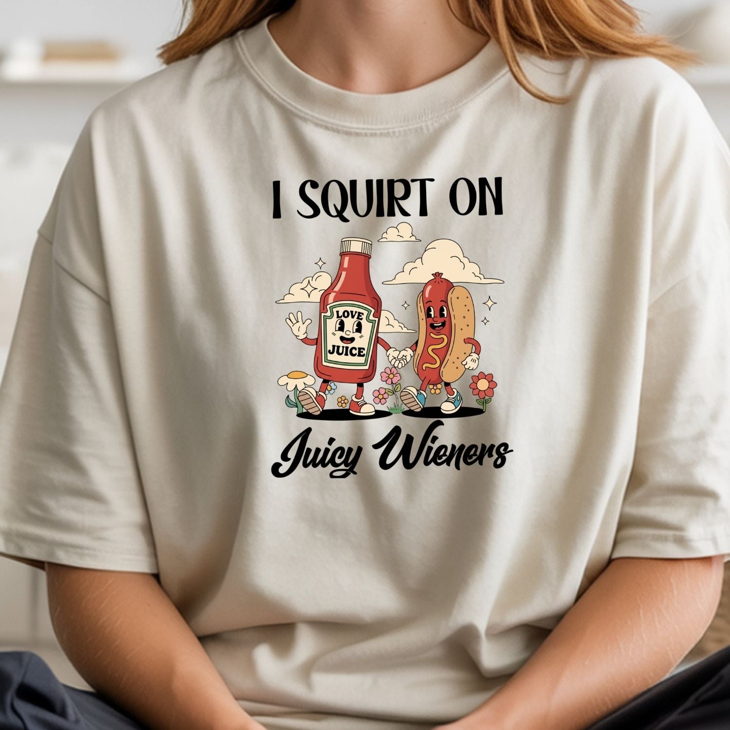 Funny Hot Dog T-Shirt - Retro Food Pun Tee - Inappropriate Humor Shirt for Adults