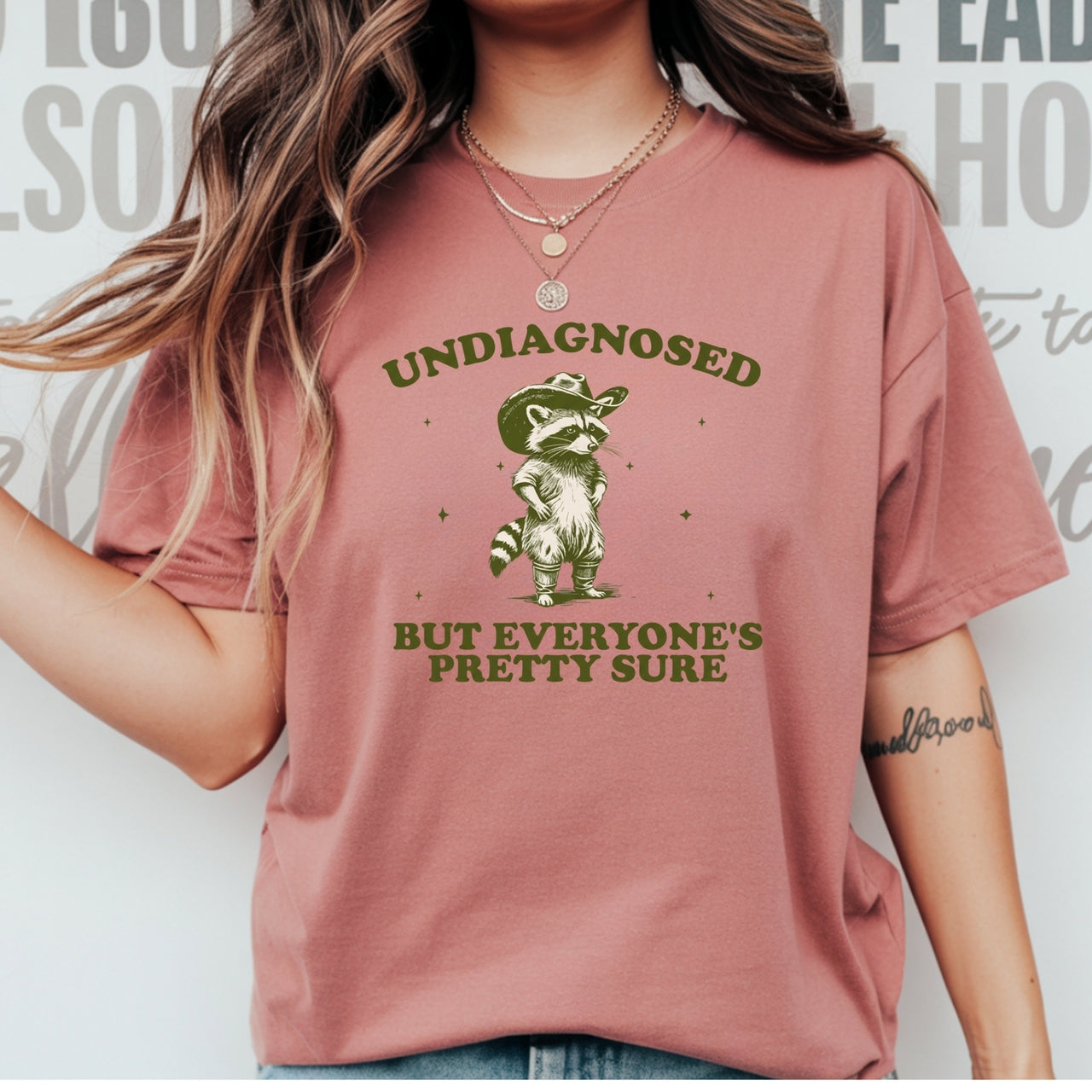 Undiagnosed but Everyone’s Pretty Sure T-Shirt – Funny Raccoon Tee – Vintage Cowboy Meme Design