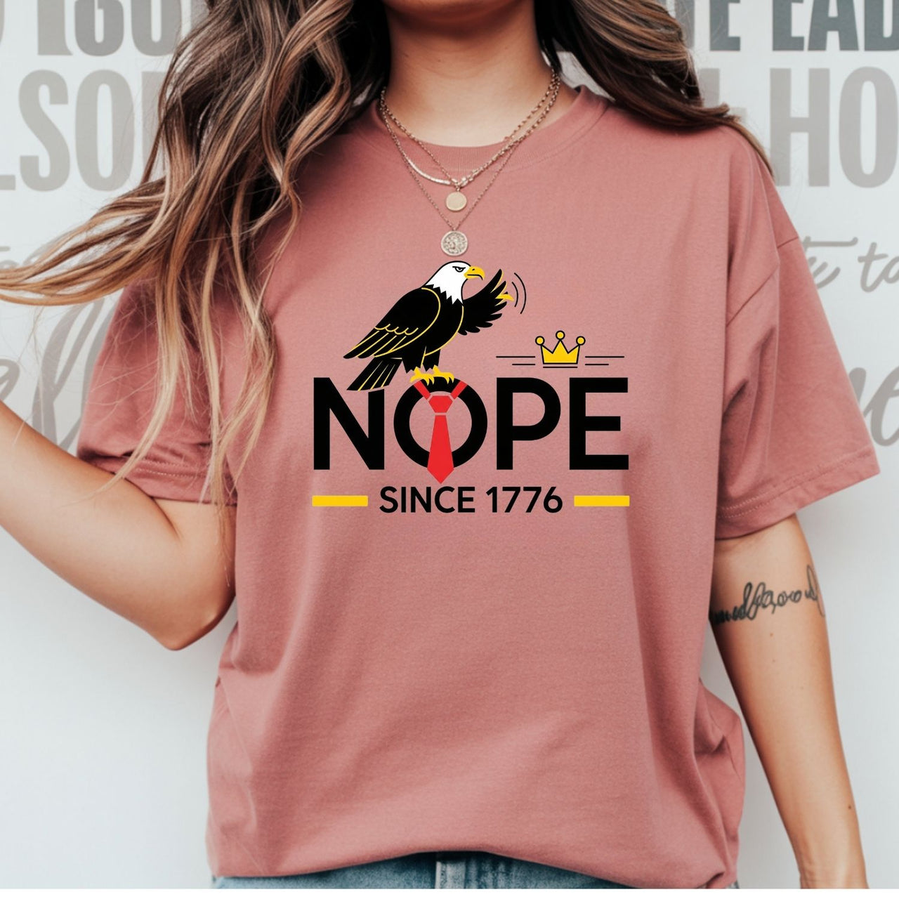 Bald Eagle NOPE Since 1776 T-Shirt – No Kings in America Tee – Funny Patriotic Freedom