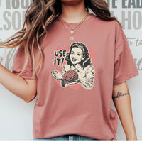 Use Your Brain Graphic T-Shirt – Sarcastic Vintage Tee – Funny Retro 50s Ad Parody
