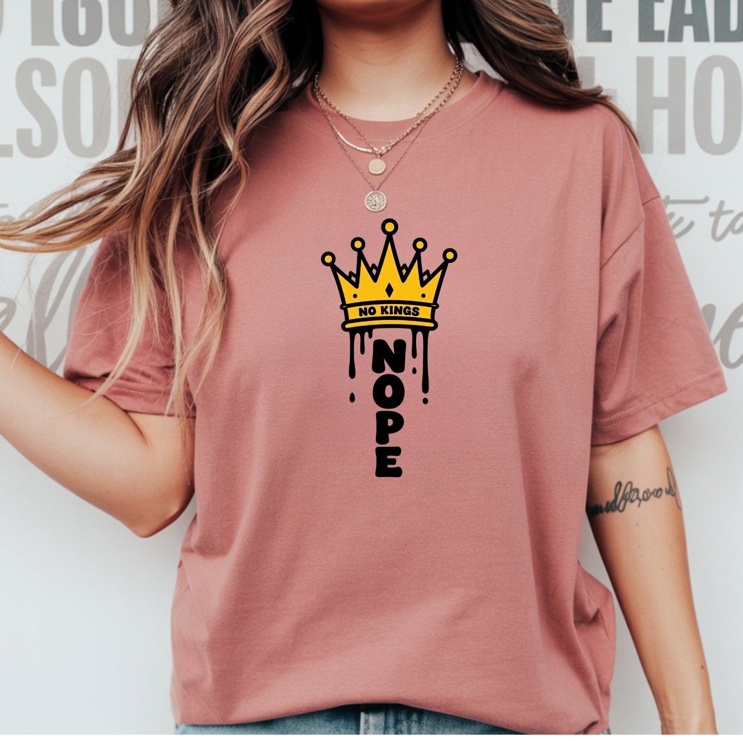 No Kings T-Shirt – Crown Graphic Tee, Patriotic Freedom Protest Design