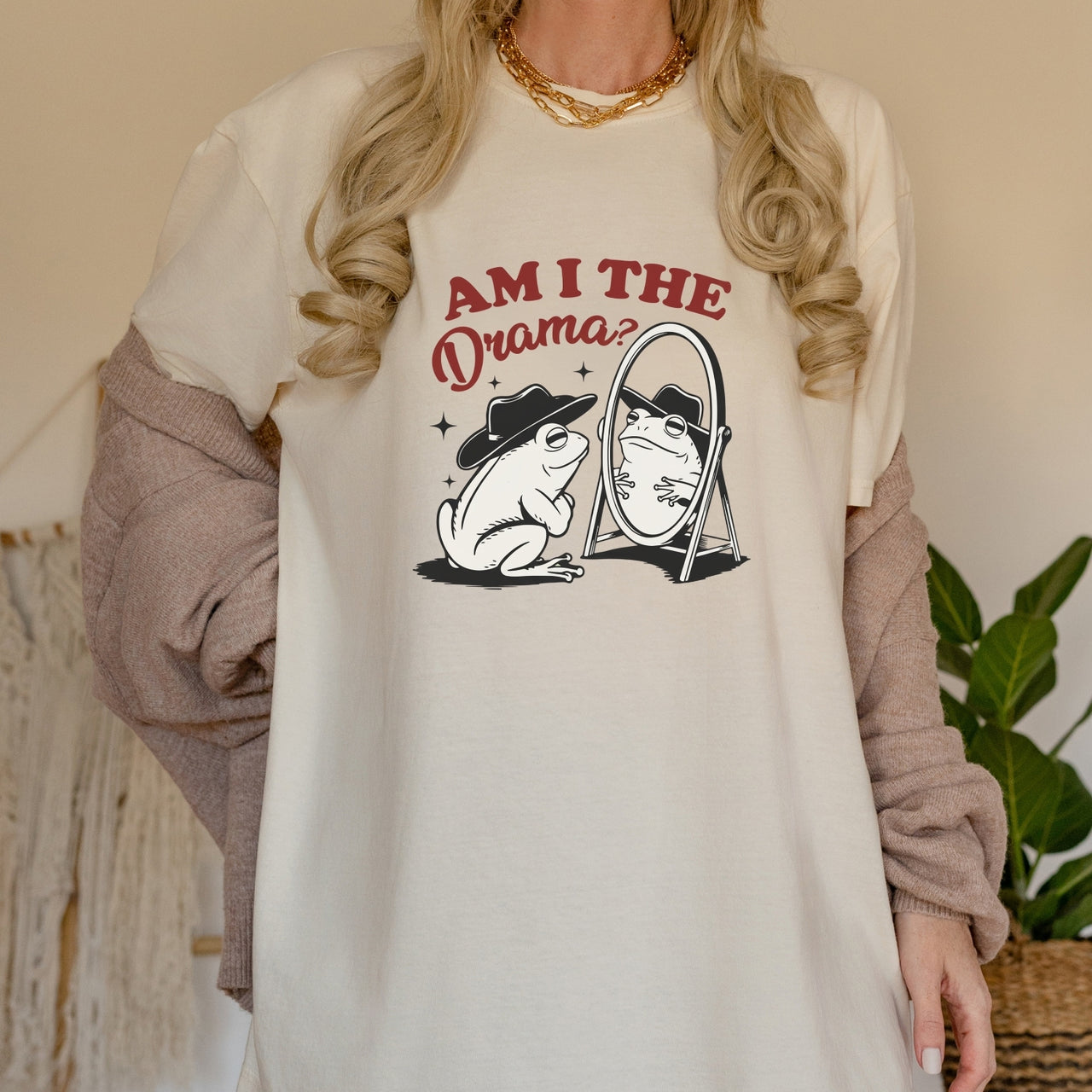 Am I the Drama Shirt – Funny Cowboy Frog Tee – Snarky Humor Graphic Design