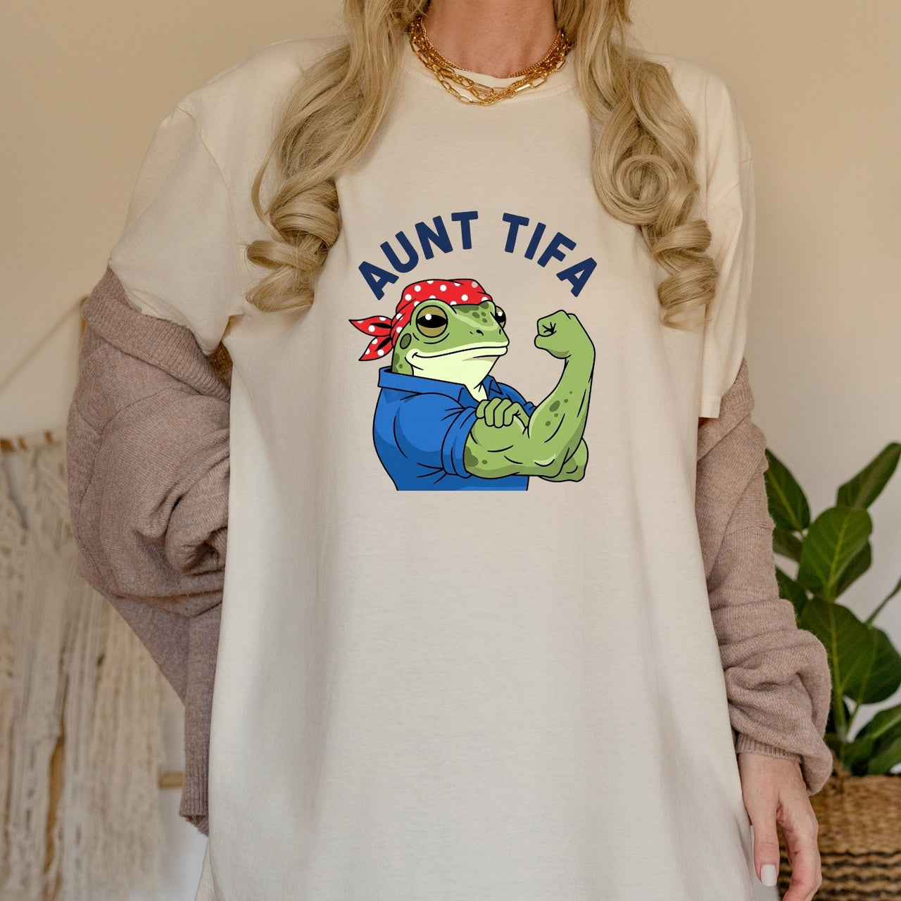 Aunt Tifa Resist Frog T-Shirt – Humorous Graphic Tee for Adults