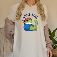 Aunt Tifa Resist Frog T-Shirt – Humorous Graphic Tee for Adults