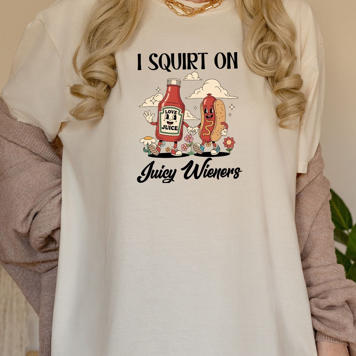 Funny Hot Dog T-Shirt - Retro Food Pun Tee - Inappropriate Humor Shirt for Adults