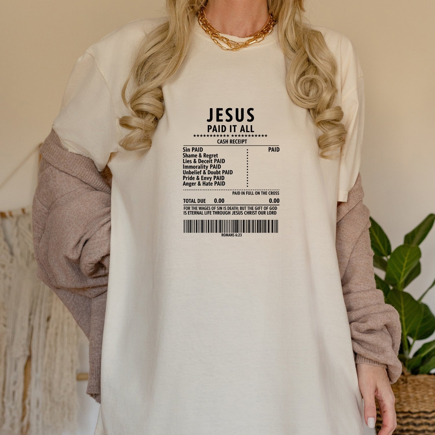 Jesus Paid It All Shirt – Christian Worship Tee, Faith-Based Graphic Shirt