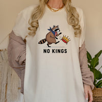 No Kings Raccoon Graphic T-Shirt - Freedom and Independence Shirt – Funny Parody Top