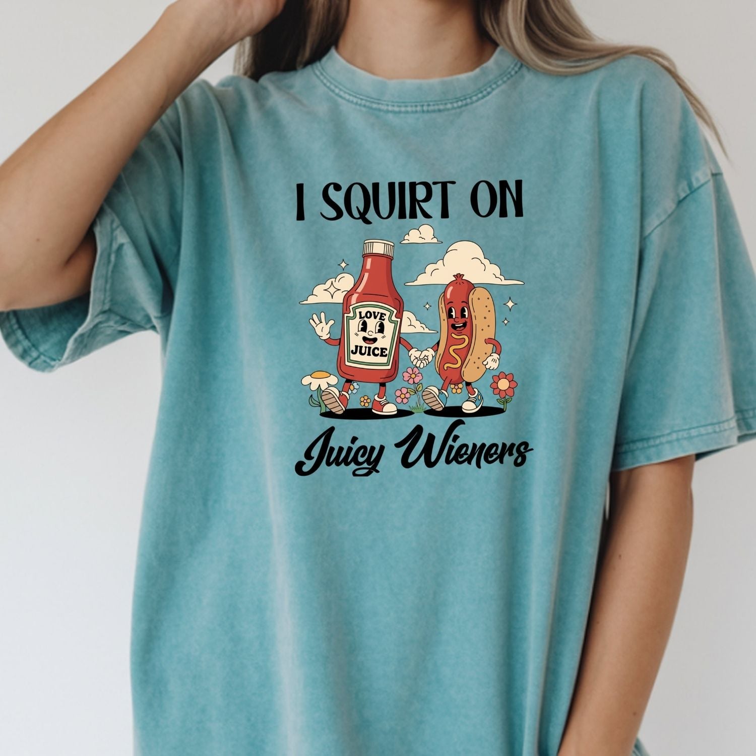 Funny Hot Dog T-Shirt - Retro Food Pun Tee - Inappropriate Humor Shirt for Adults