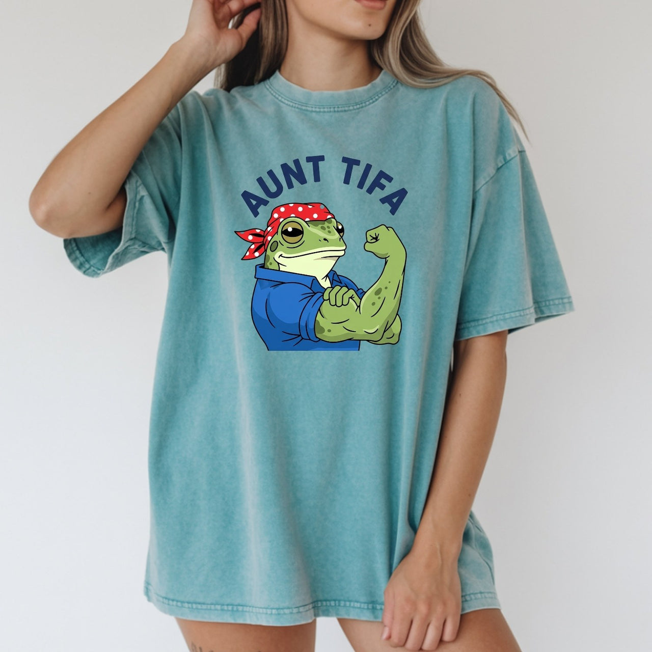 Aunt Tifa Resist Frog T-Shirt – Humorous Graphic Tee for Adults