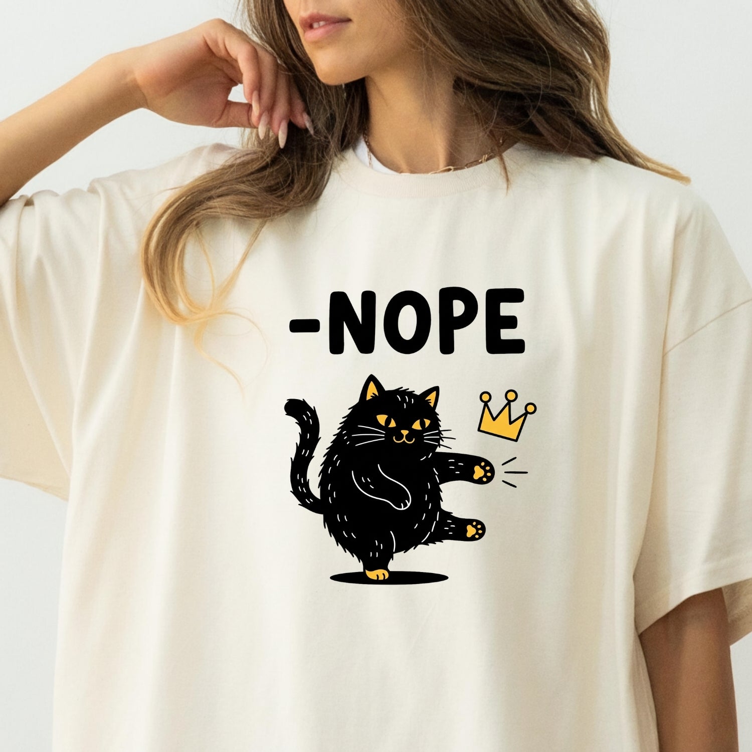 Black Cat Parody T-Shirt – No Kings in America Funny Satire Tee