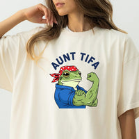 Aunt Tifa Resist Frog T-Shirt – Humorous Graphic Tee for Adults