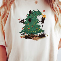 Christmas Tree and Cat Shirt – Cute Cat Lover Holiday Graphic Tee