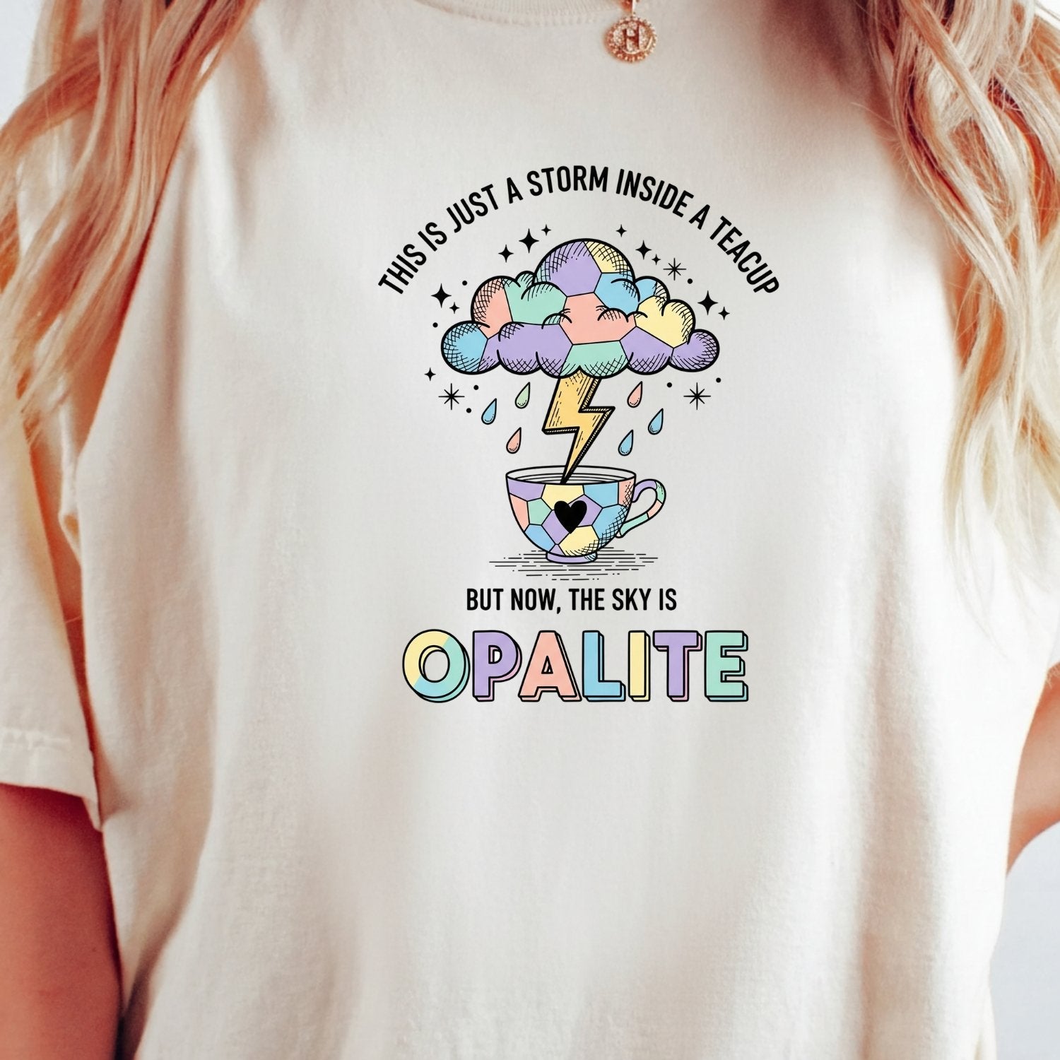 Storm in a Teacup Shirt – Opalite Sky Romantic Graphic Tee