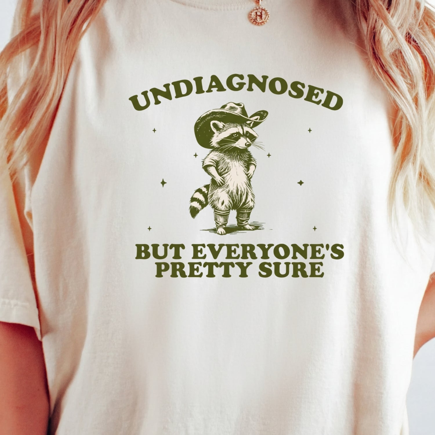 Undiagnosed but Everyone’s Pretty Sure T-Shirt – Funny Raccoon Tee – Vintage Cowboy Meme Design