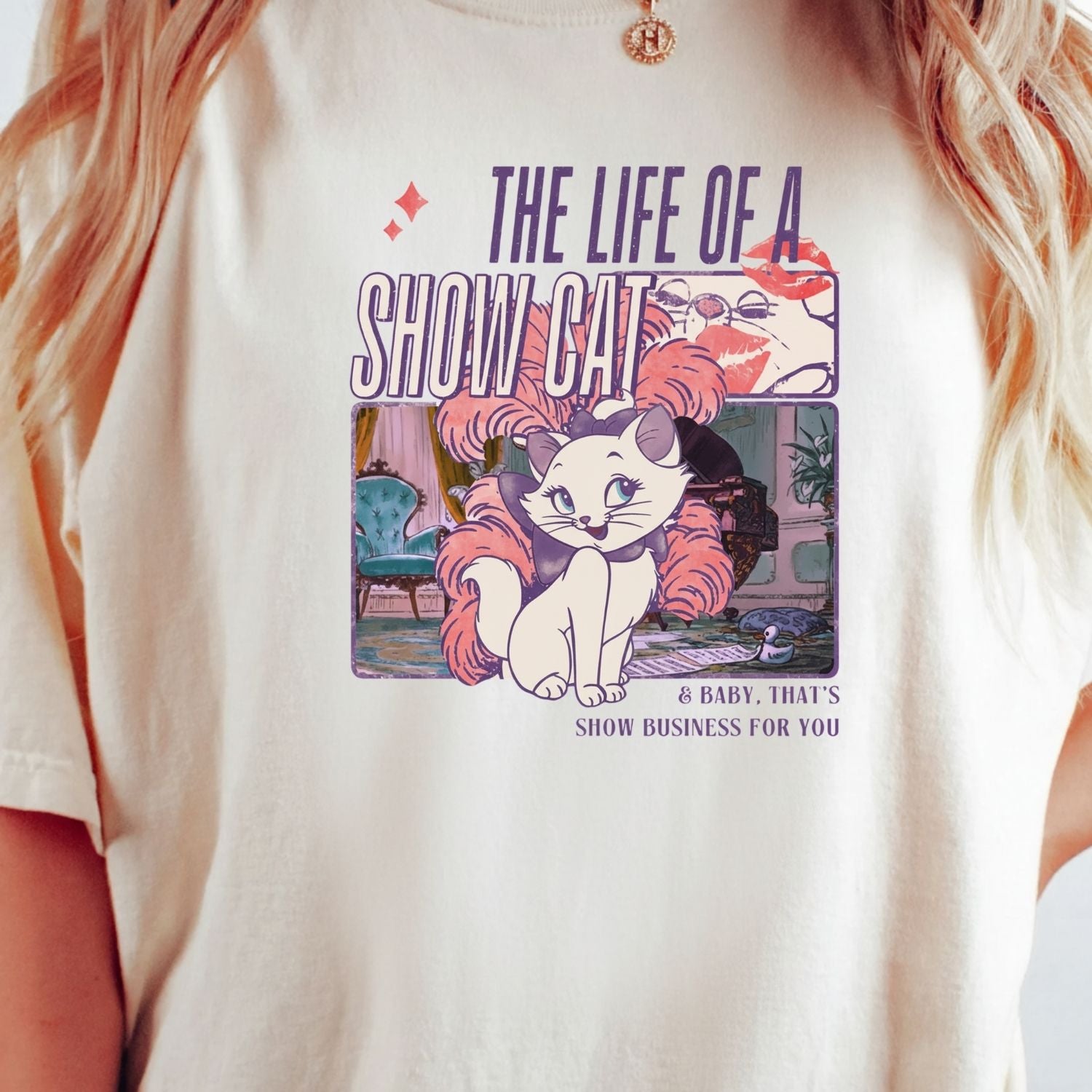 Showgirl Cat Shirt - Vintage The Life of a Showcat Tee - Cute Retro Cat Graphic T-Shirt