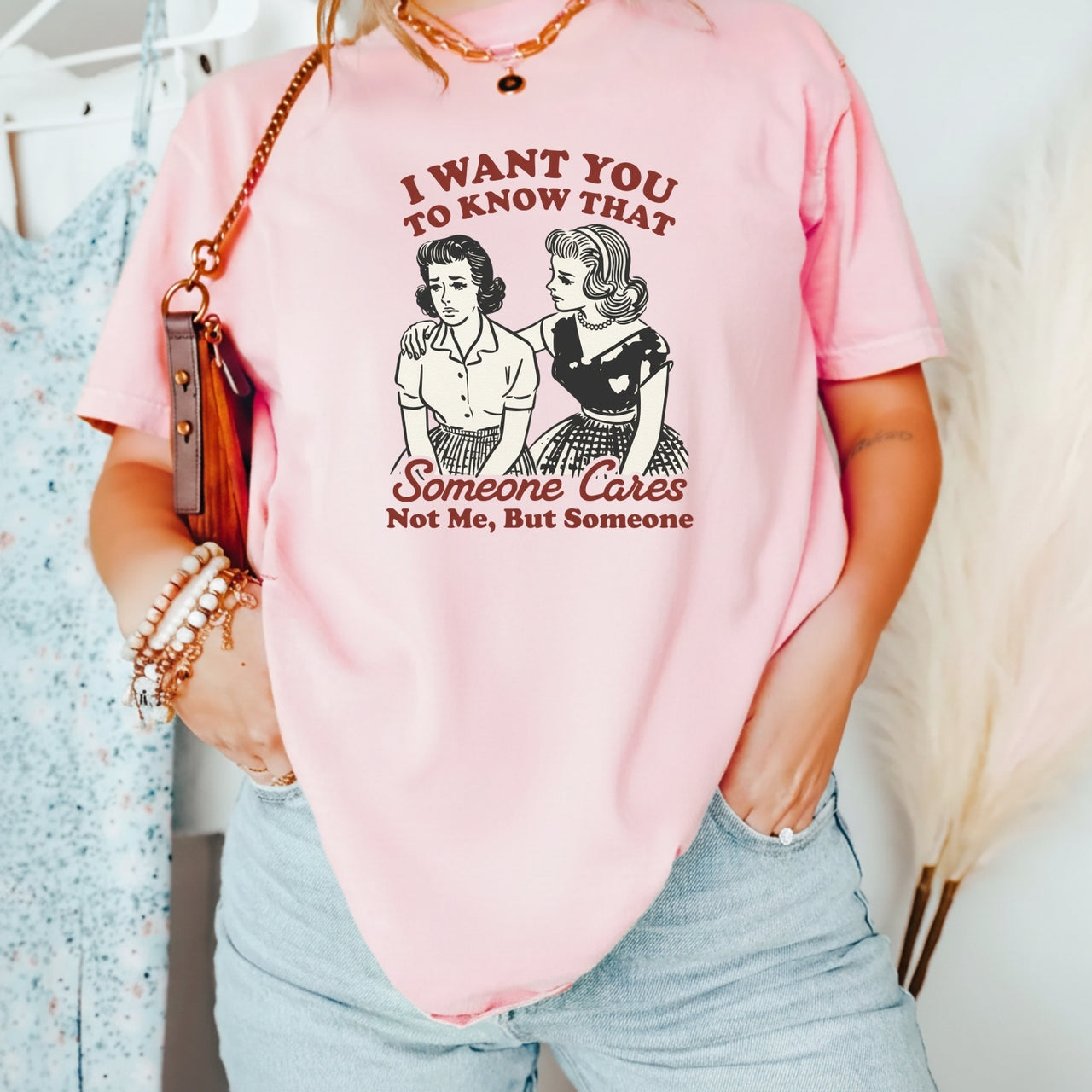 Someone Cares T-Shirt – Retro Sarcastic Tee – Snarky Humor Graphic Design for Women