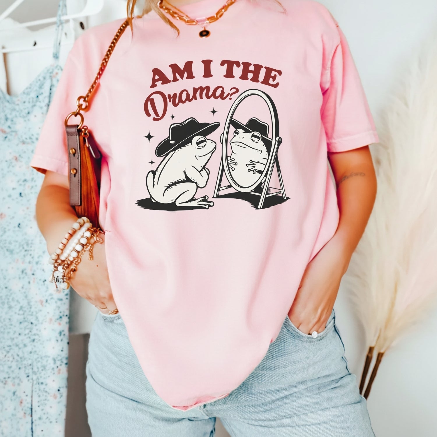 Am I the Drama Shirt – Funny Cowboy Frog Tee – Snarky Humor Graphic Design