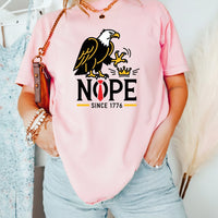 No Kings in America Shirt – Bald Eagle Graphic Tee – Funny Liberty Parody Top