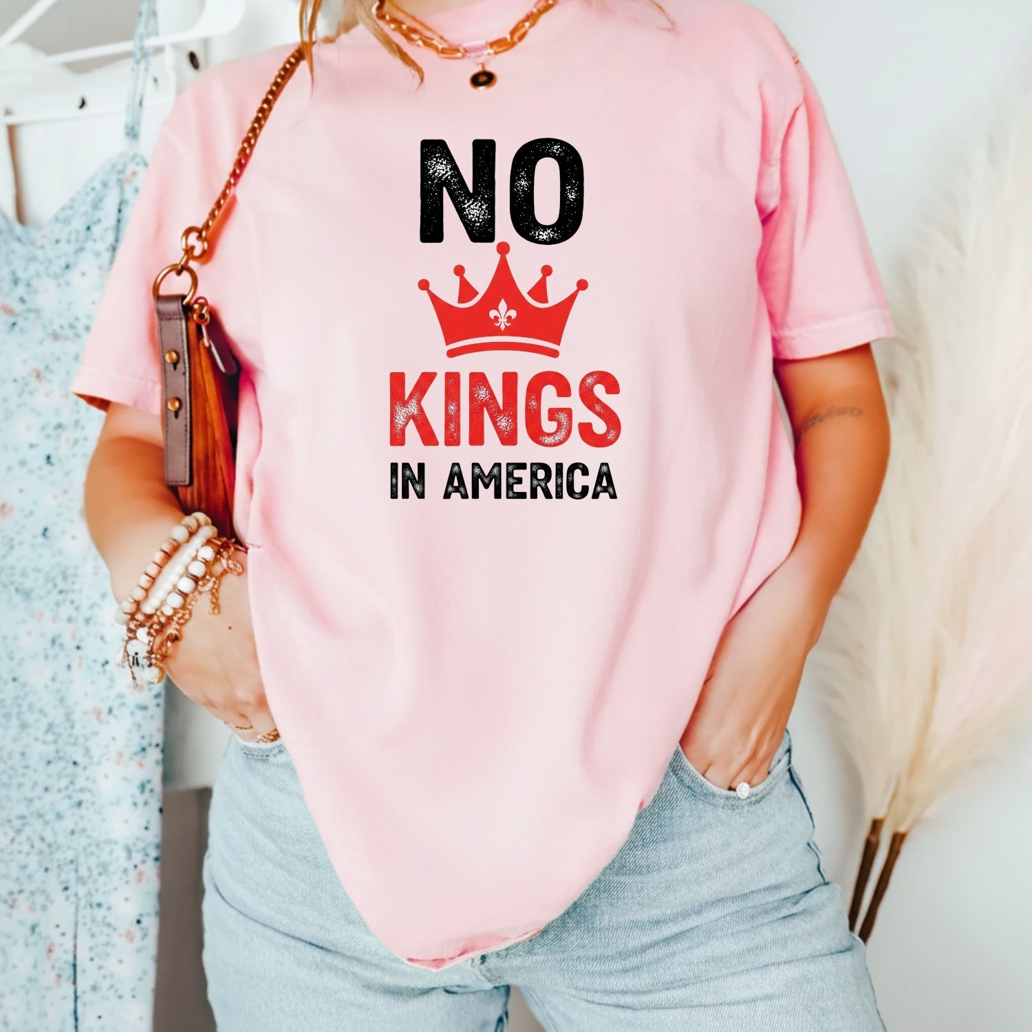 No Kings in America T-Shirt – Patriotic Democracy Tee – Freedom Graphic Top