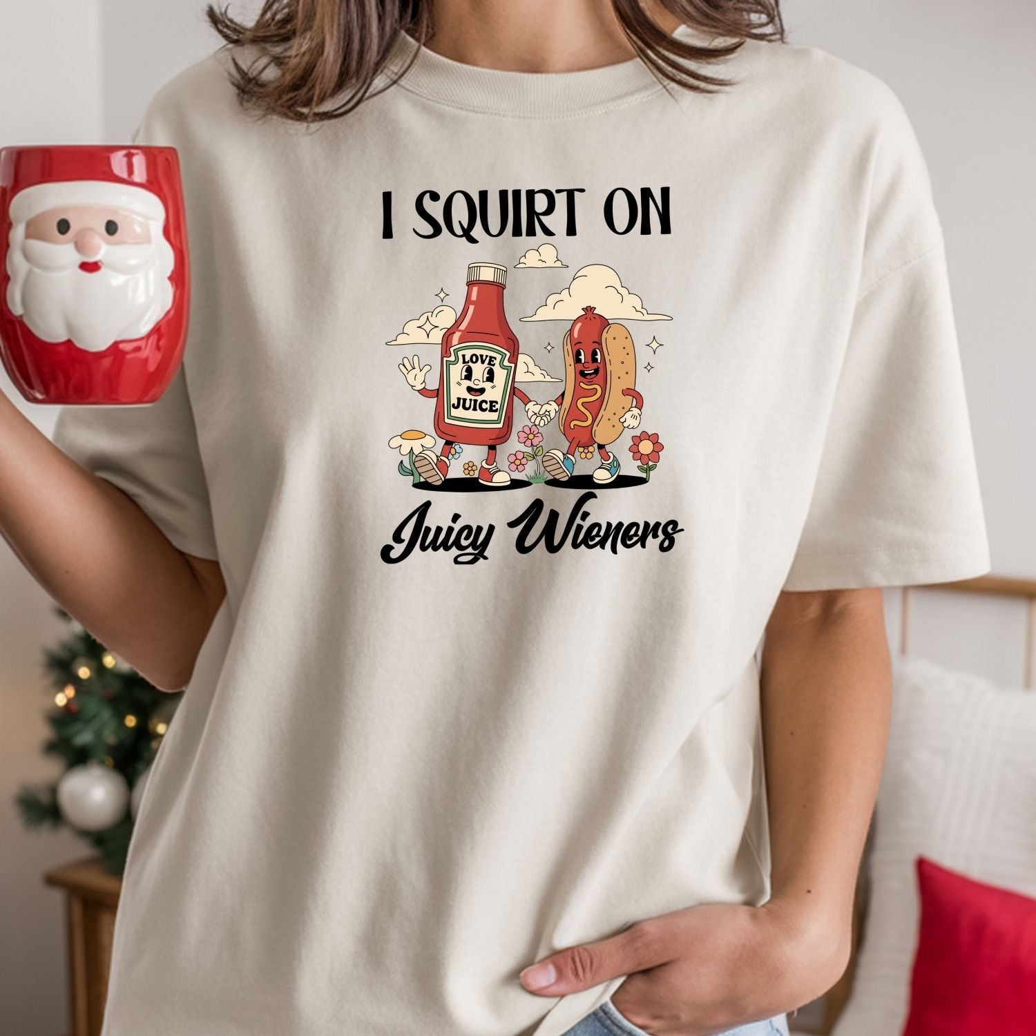 Funny Hot Dog T-Shirt - Retro Food Pun Tee - Inappropriate Humor Shirt for Adults