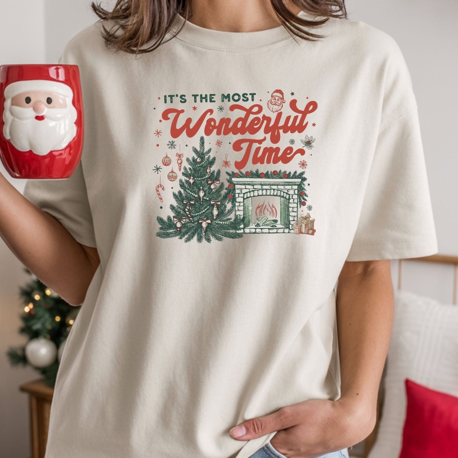 It’s The Most Wonderful Time T-Shirt - Christmas Holiday Tee - Festive Graphic Shirt for Adults