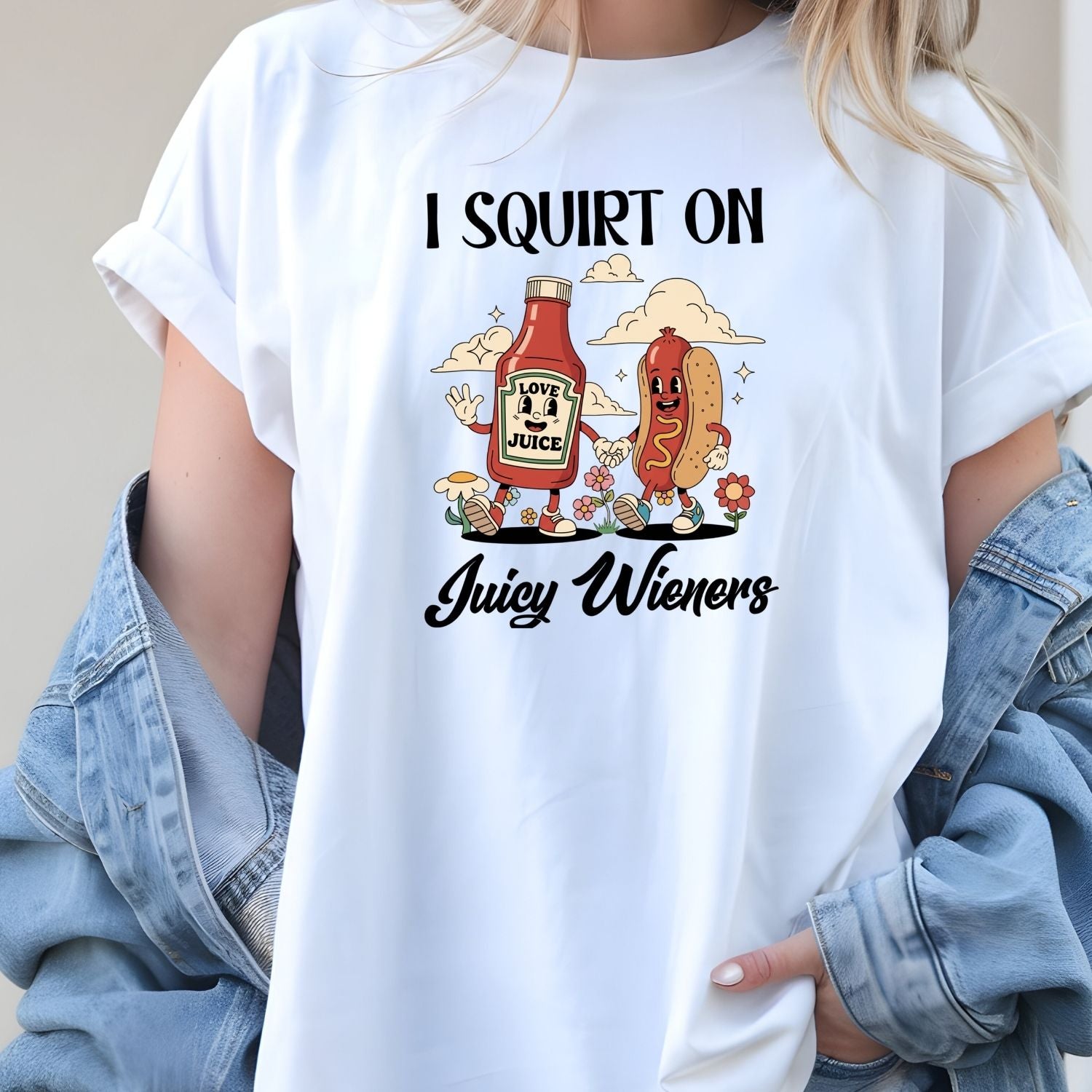 Funny Hot Dog T-Shirt - Retro Food Pun Tee - Inappropriate Humor Shirt for Adults